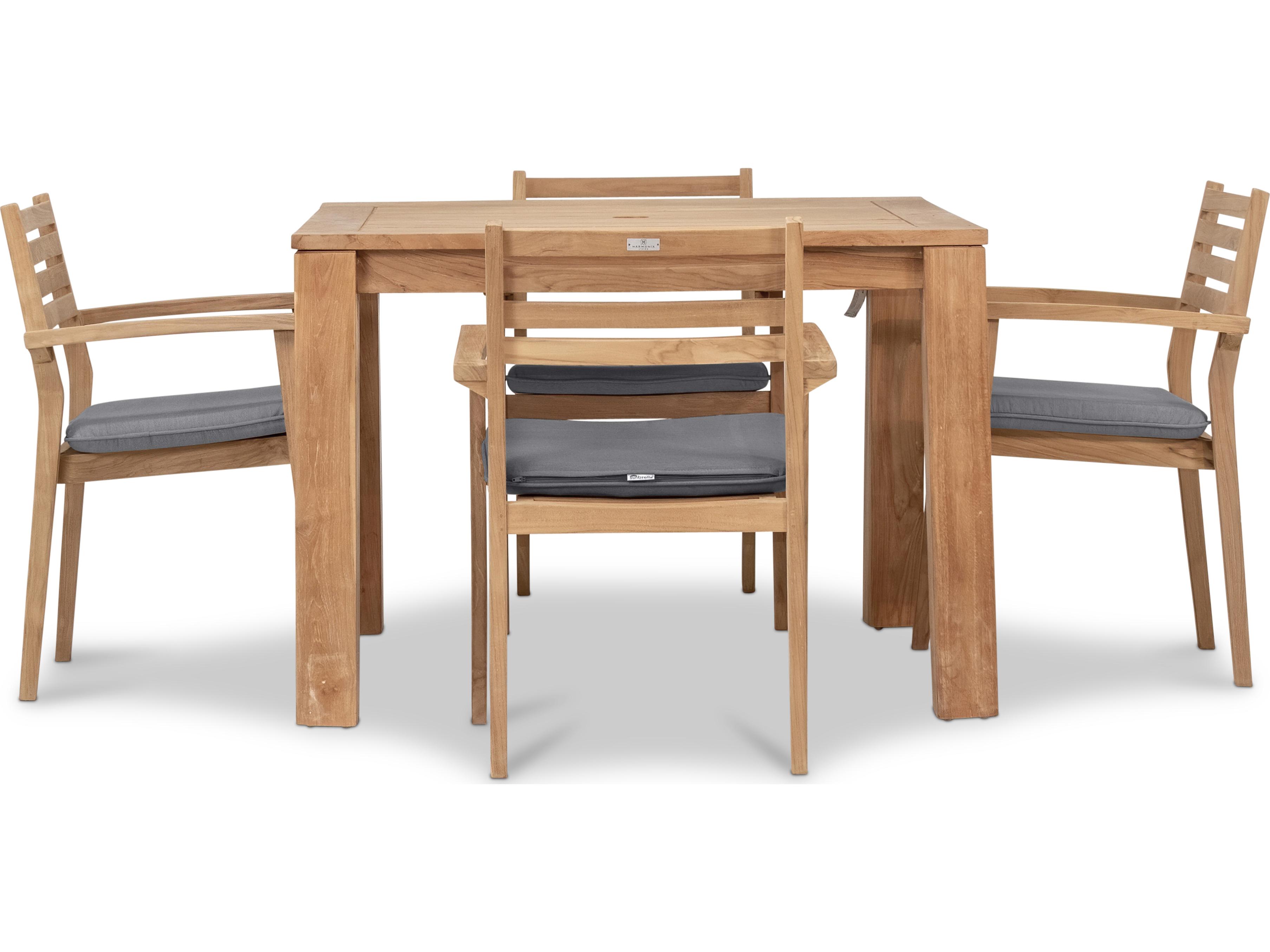 Harmonia Living Sylvan Teak 5 Piece Outdoor Dining Set