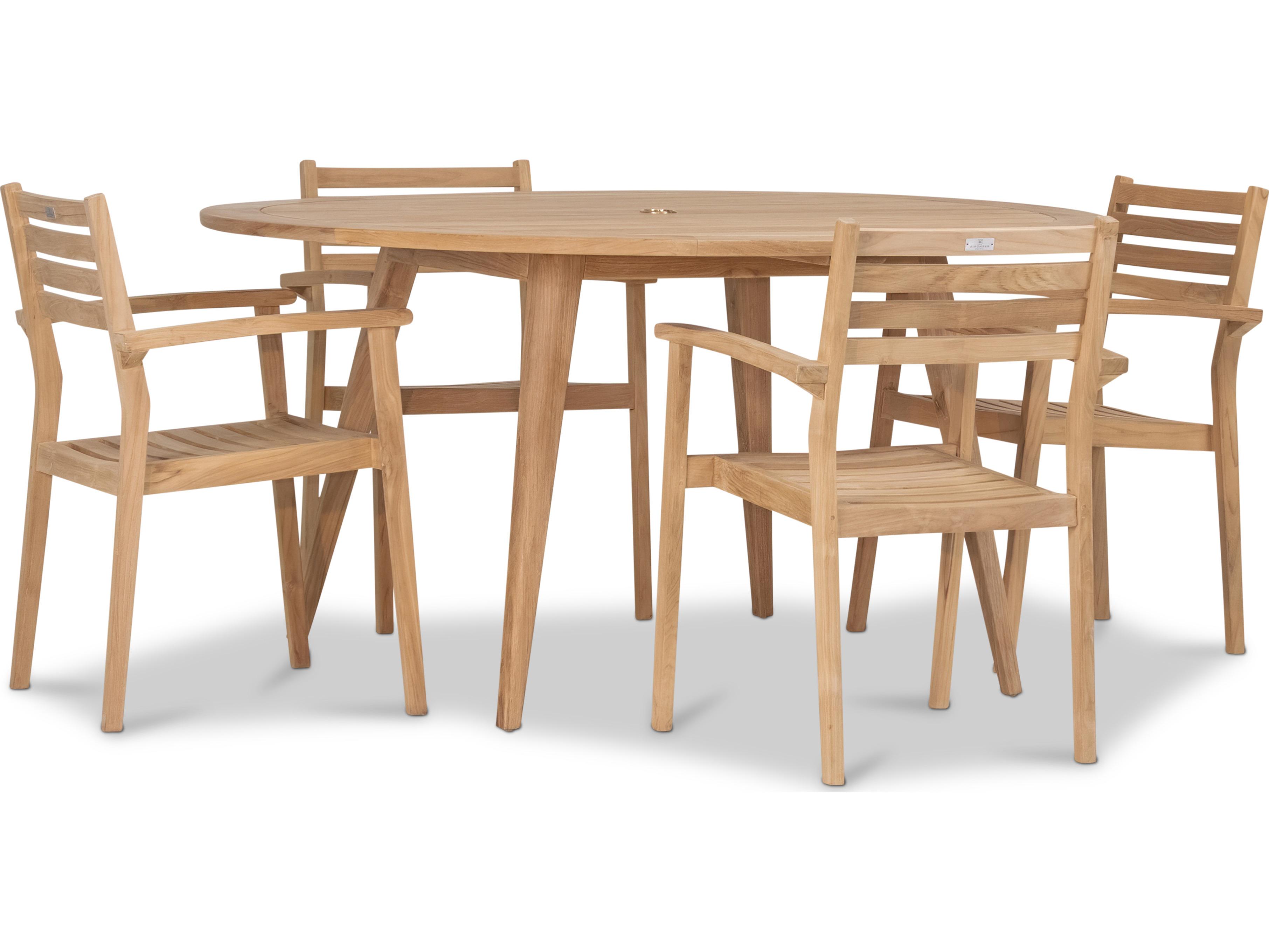 Harmonia Living Sylvan Teak 5 Piece Outdoor Patio Dining Set