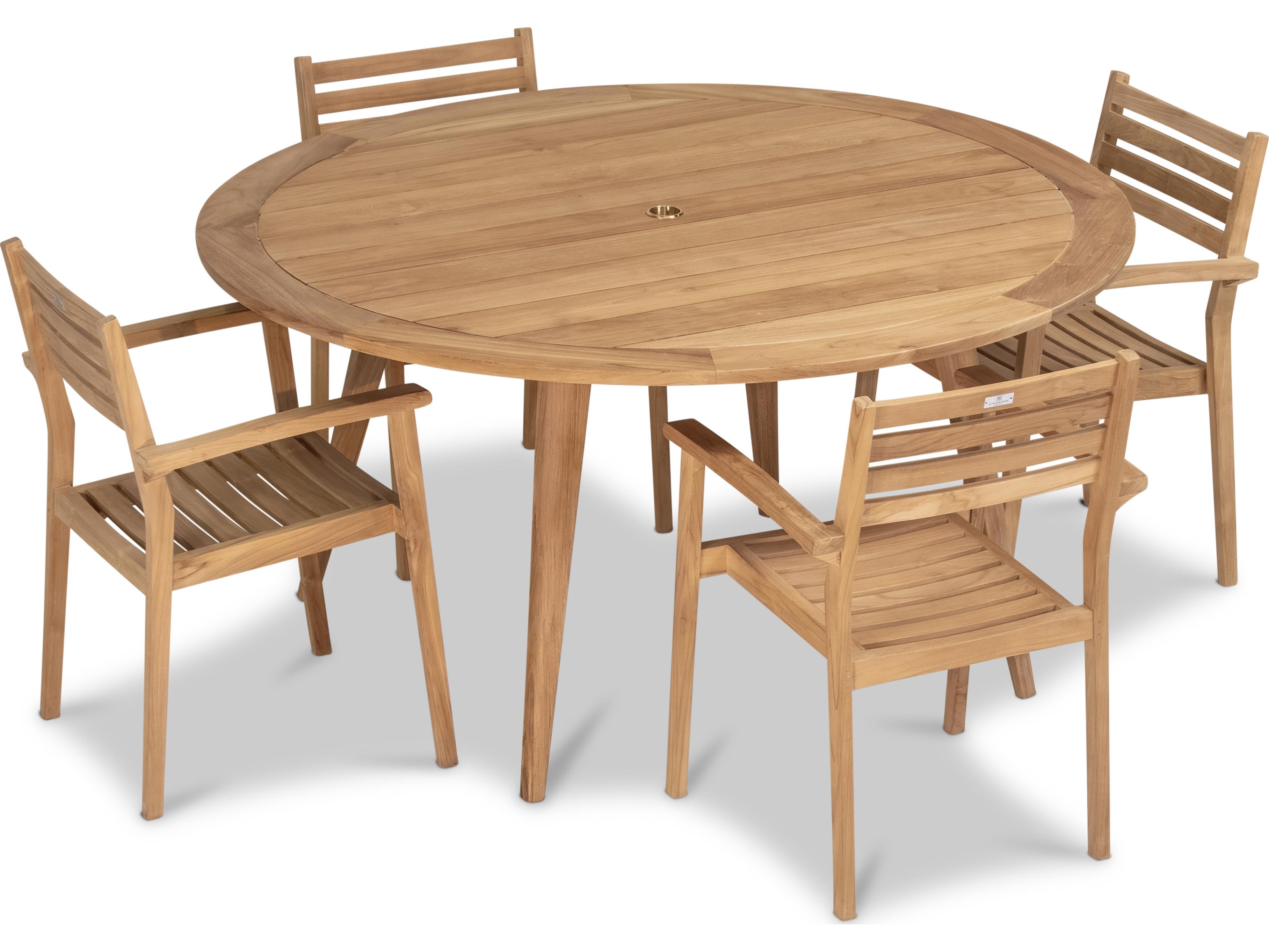 Harmonia Living Sylvan Teak 5 Piece Outdoor Patio Dining Set