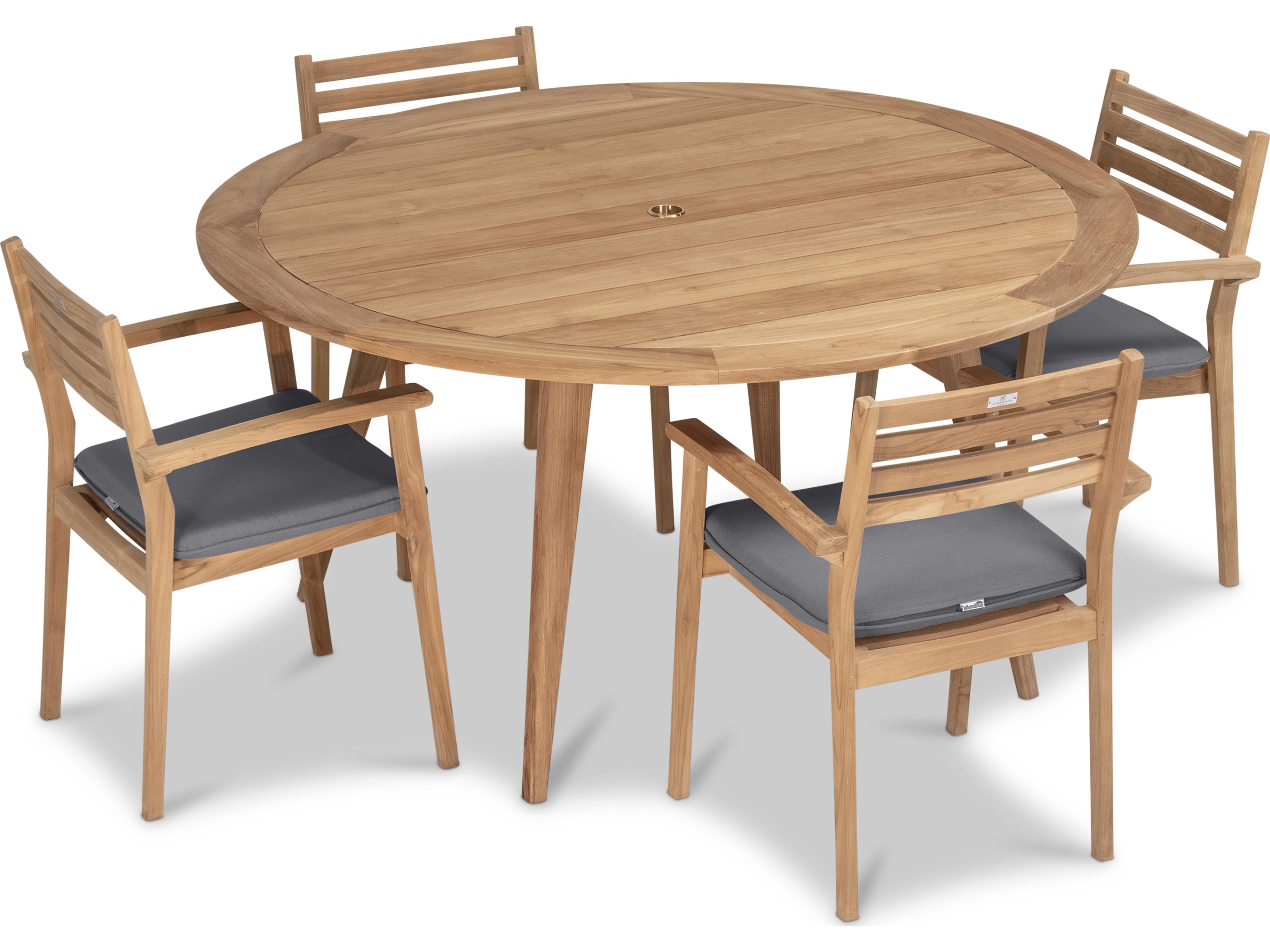 Harmonia Living Sylvan Teak 5 Piece Outdoor Patio Dining Set