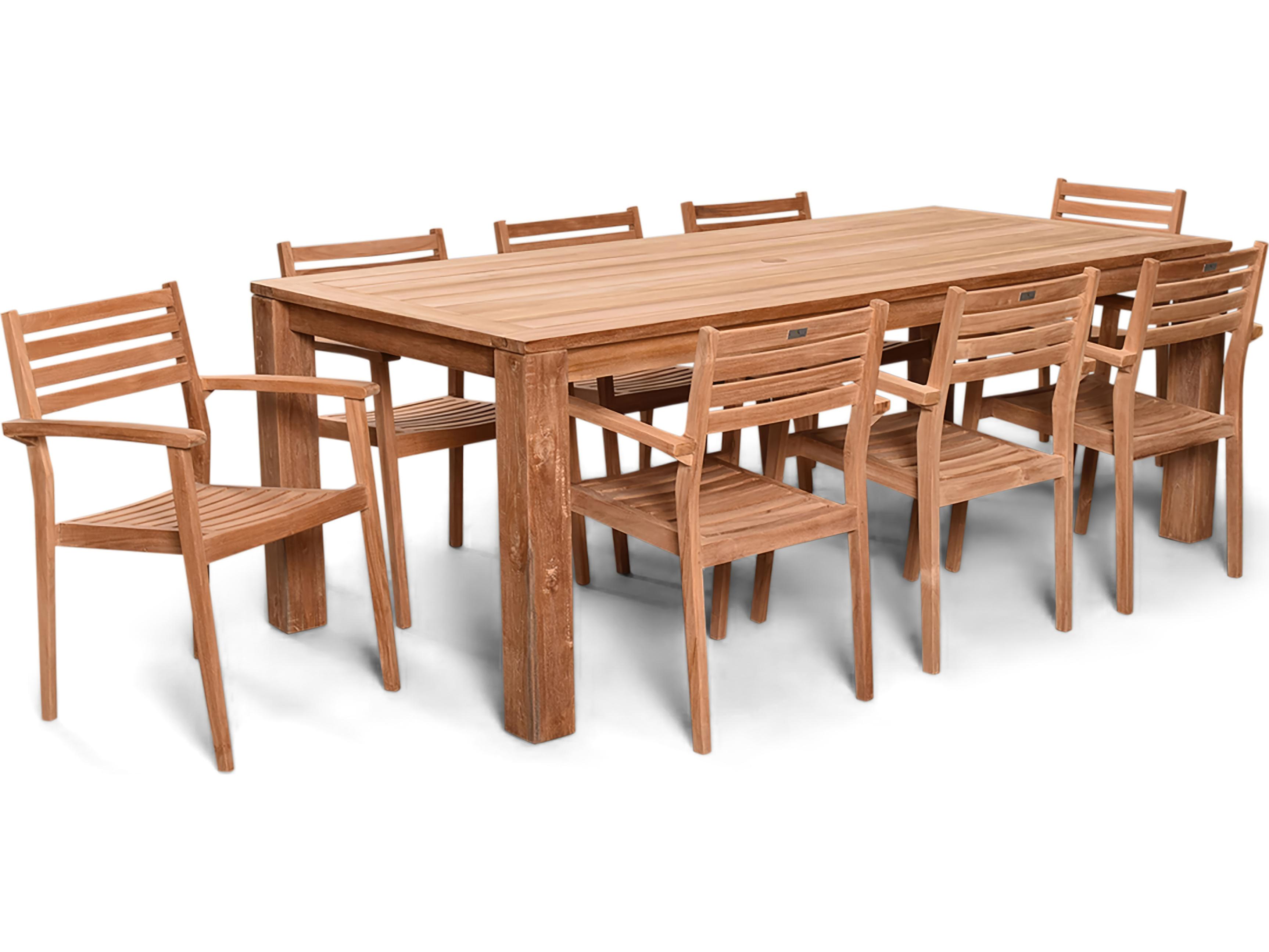 Harmonia Living Sylvan Teak 9 Piece Outdoor Dining Set
