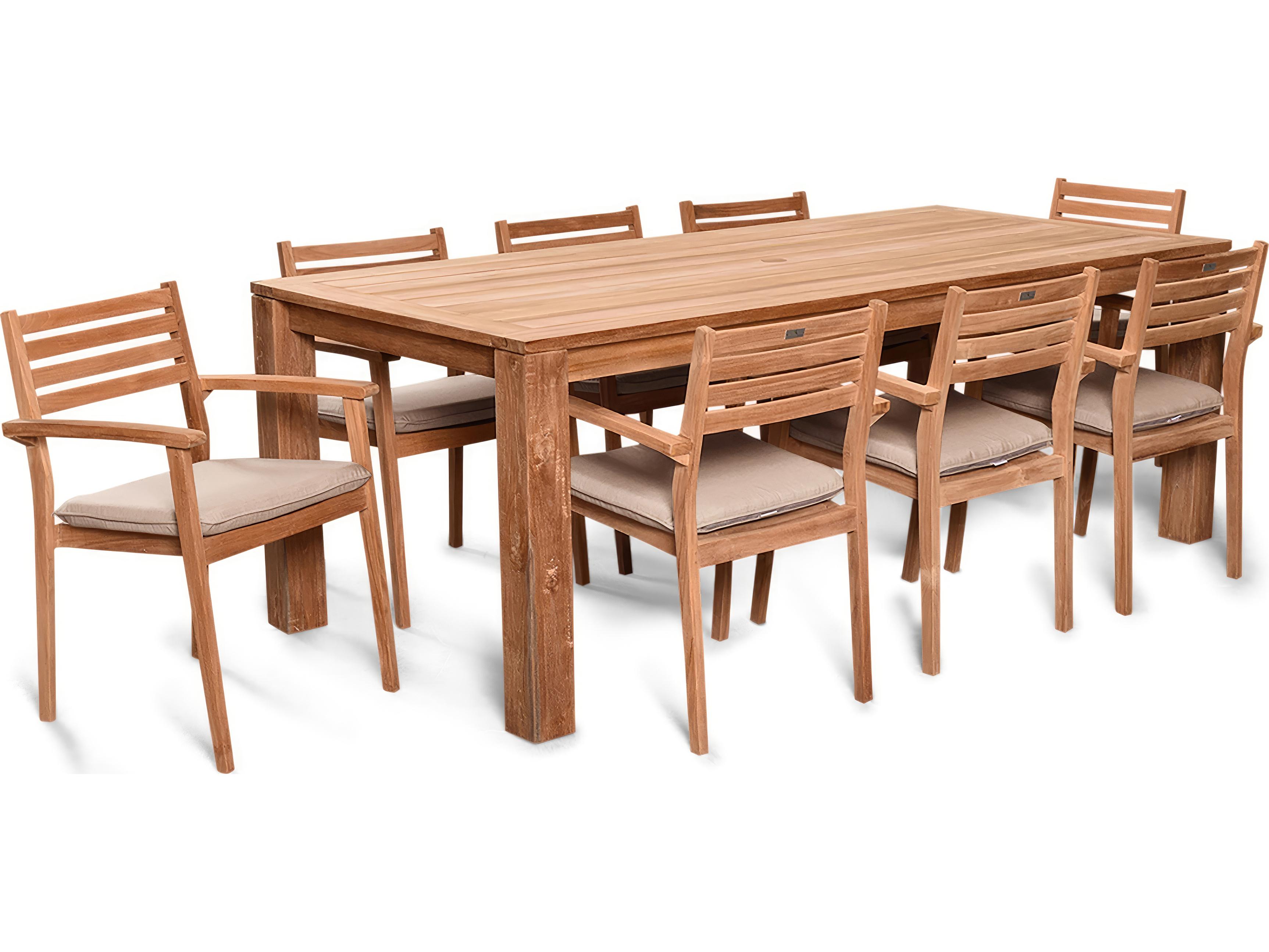 Harmonia Living Sylvan Teak 9 Piece Outdoor Dining Set