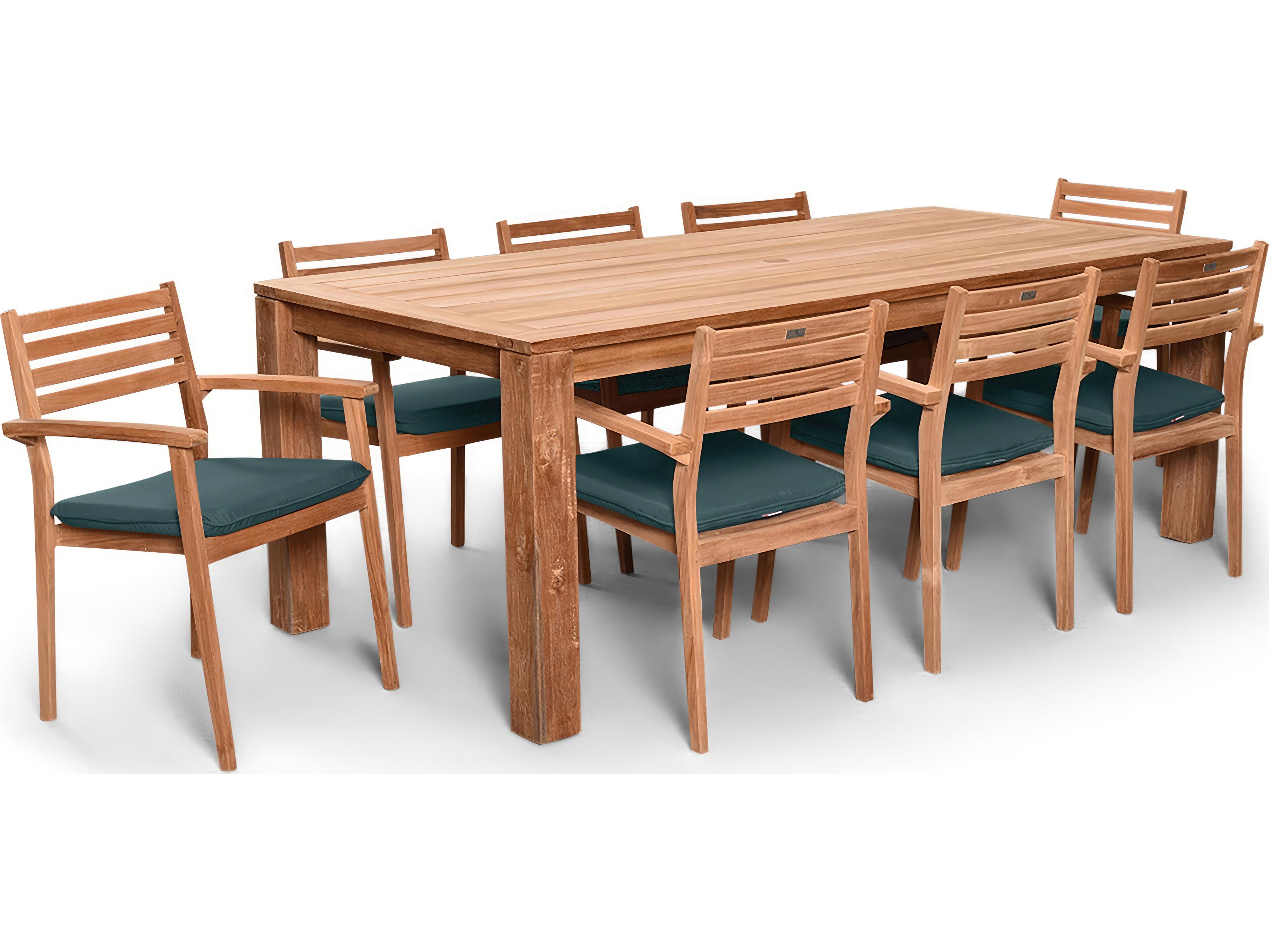 Harmonia Living Sylvan Teak 9 Piece Outdoor Dining Set