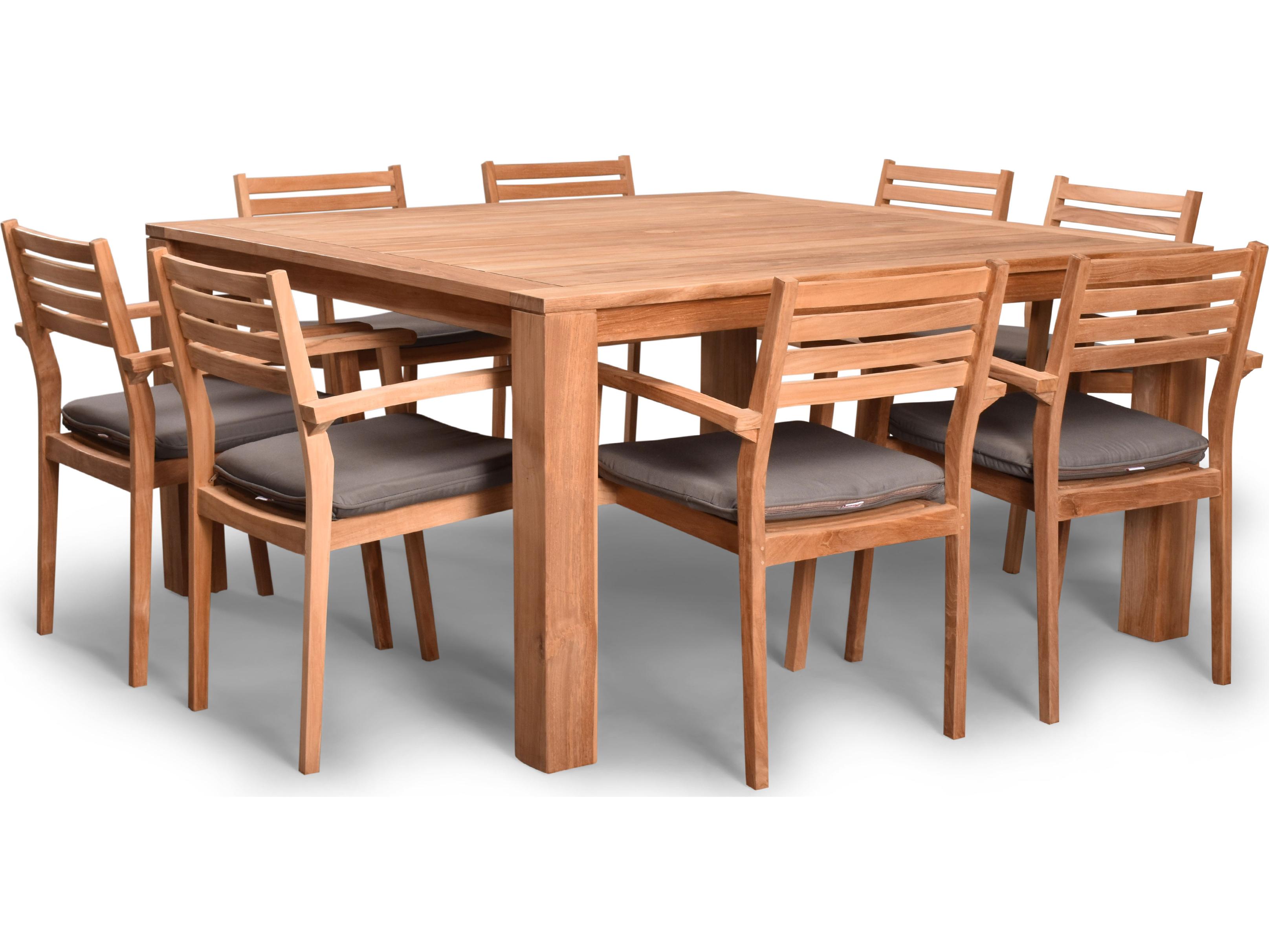 Harmonia Living Sylvan Teak 9 Piece Outdoor Patio Dining Set