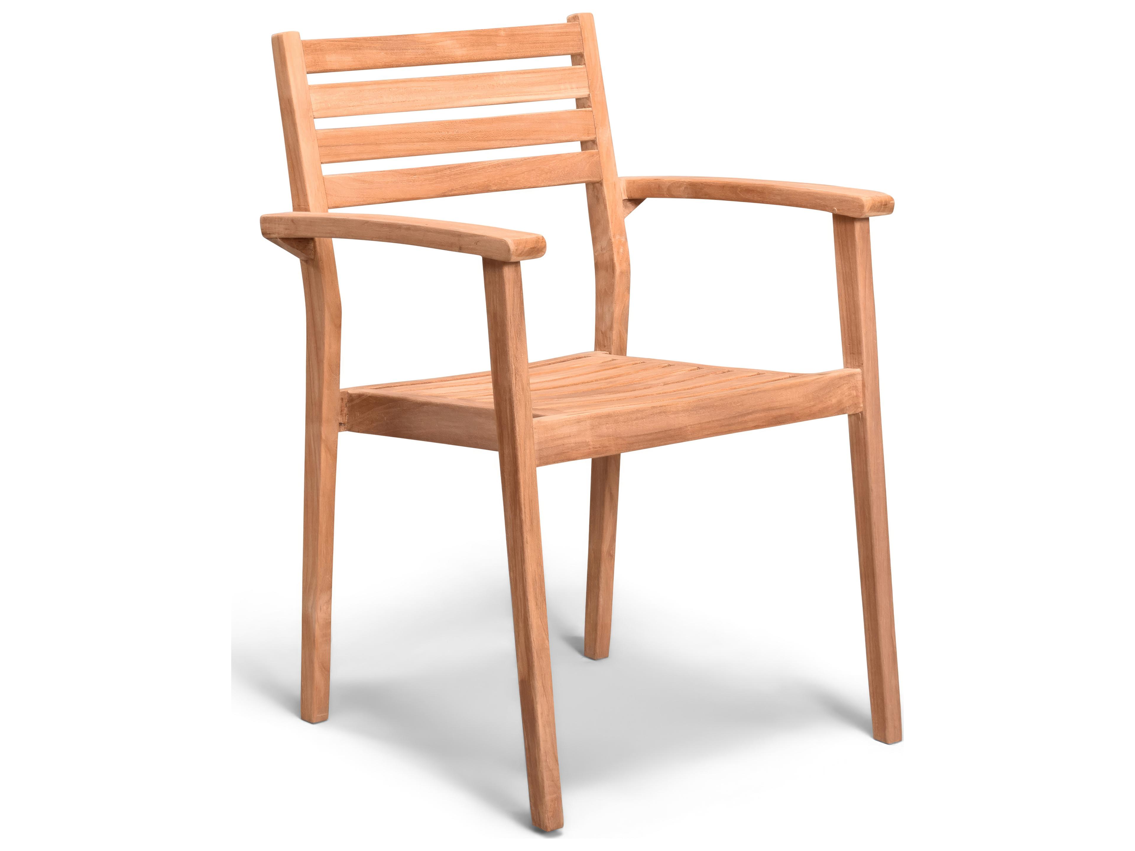 Harmonia Living Sylvan Teak Stackable Outdoor Dining Arm Chair