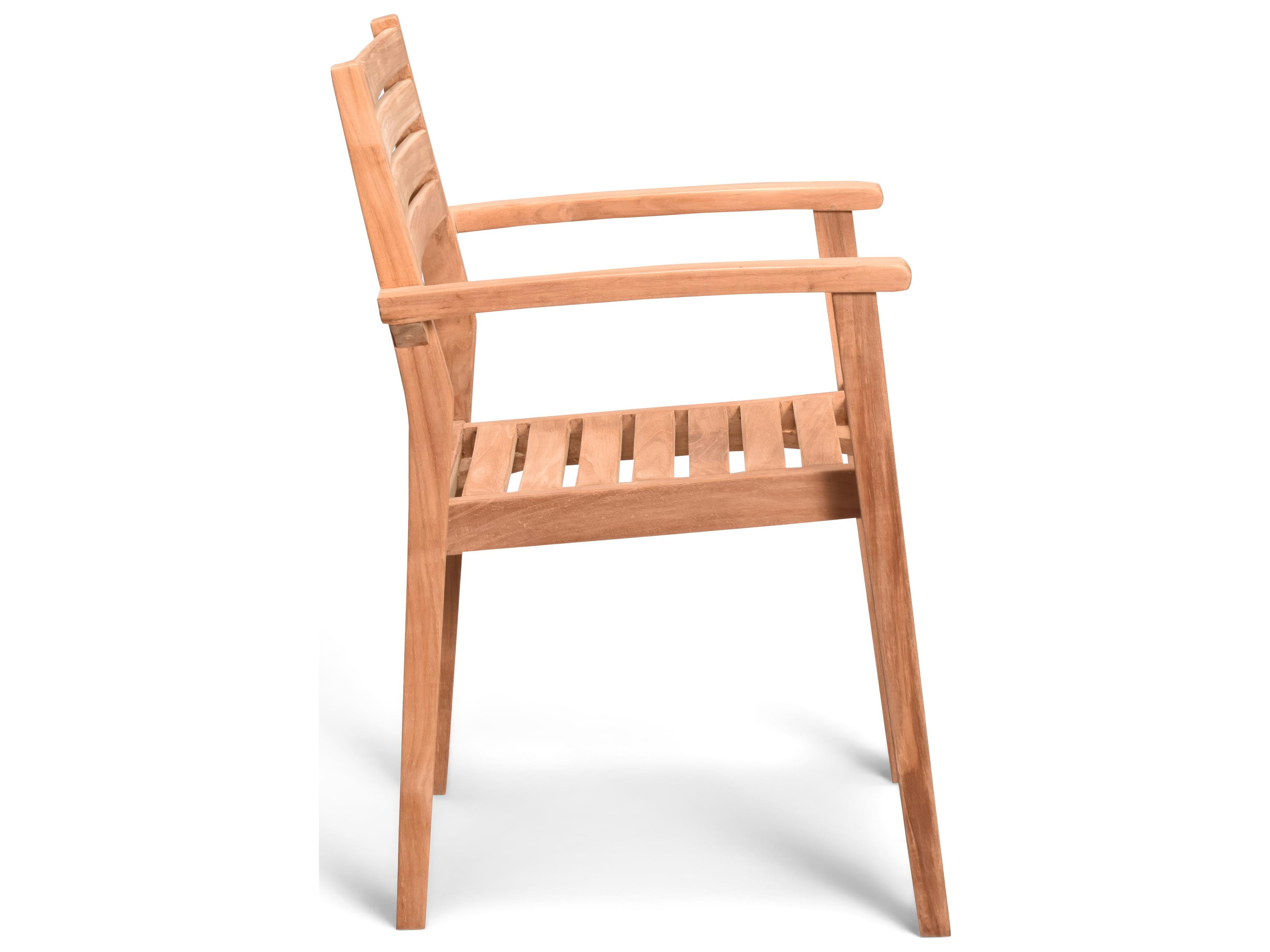 Harmonia Living Sylvan Teak Stackable Outdoor Dining Arm Chair