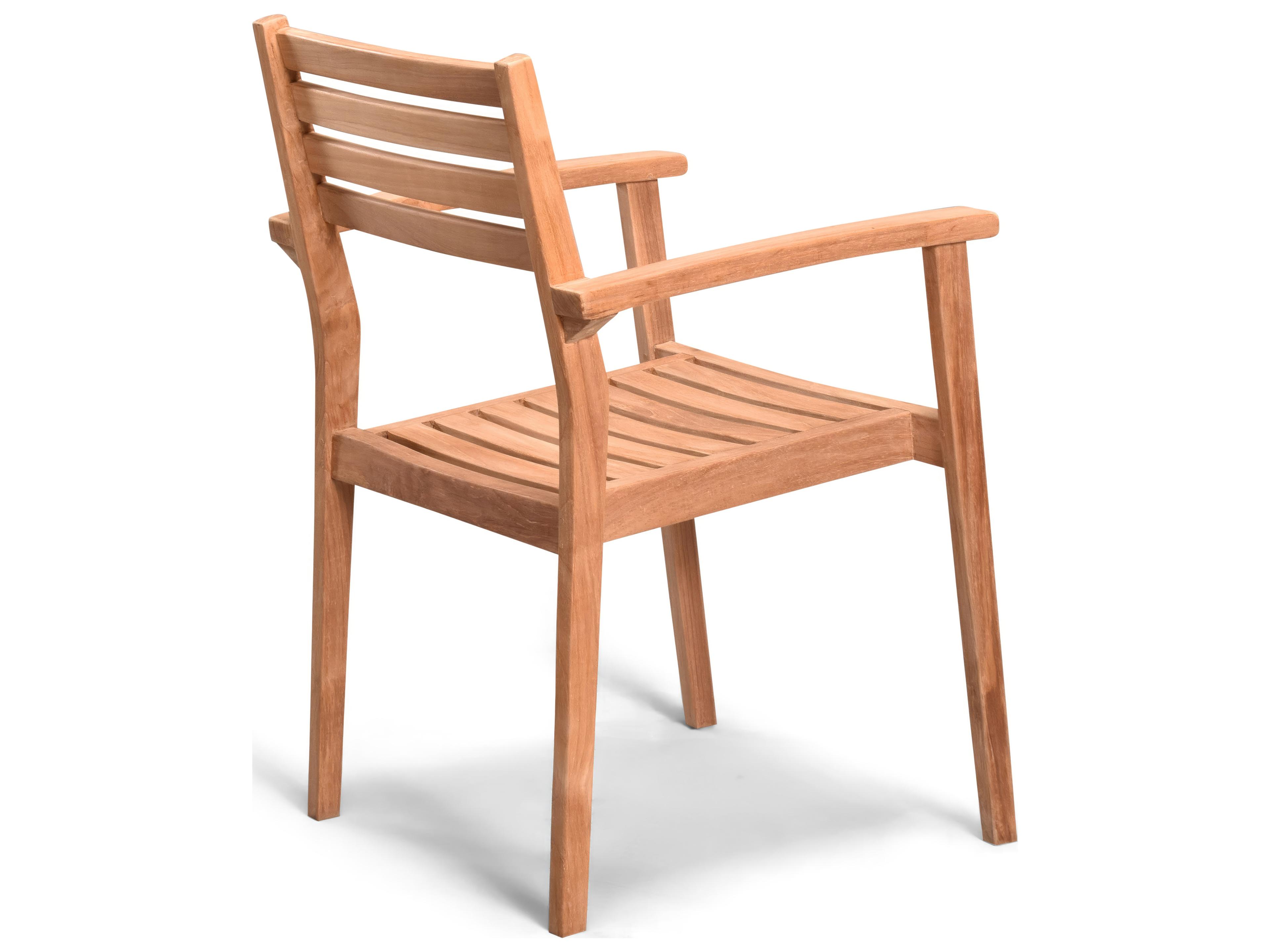 Harmonia Living Sylvan Teak Stackable Outdoor Dining Arm Chair
