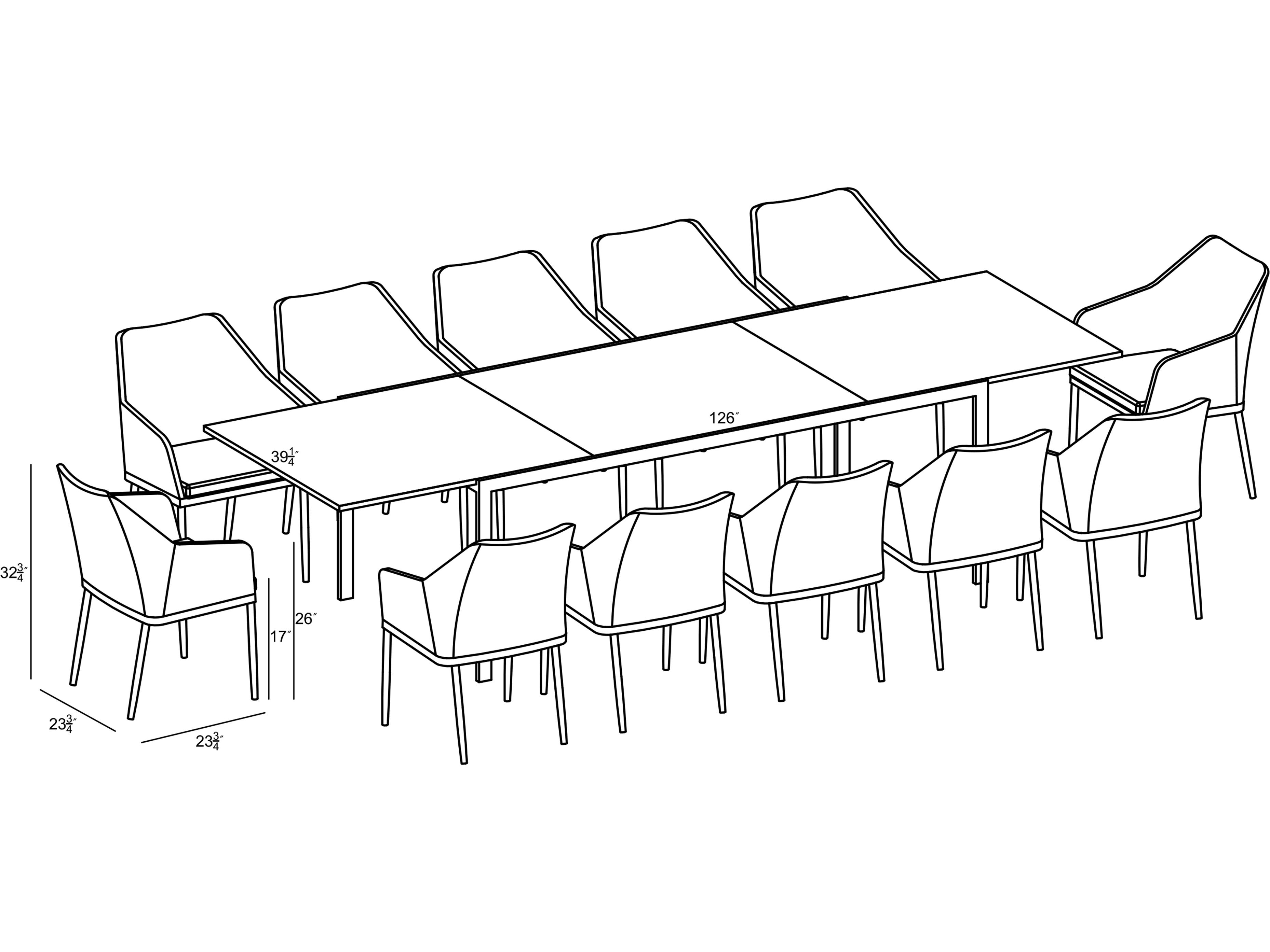 Harmonia Living Tailor Aluminum 13 Piece Extendable Outdoor Dining Set