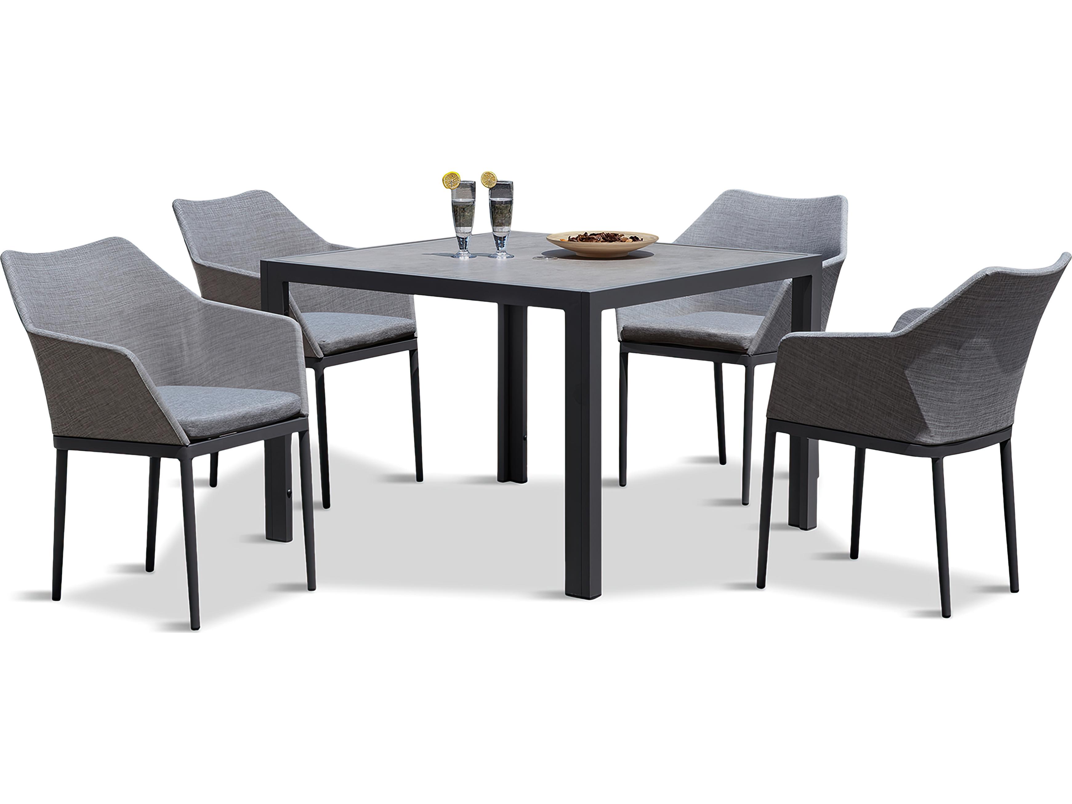 Harmonia Living Tailor Aluminum 5 Piece Outdoor Patio Dining Set
