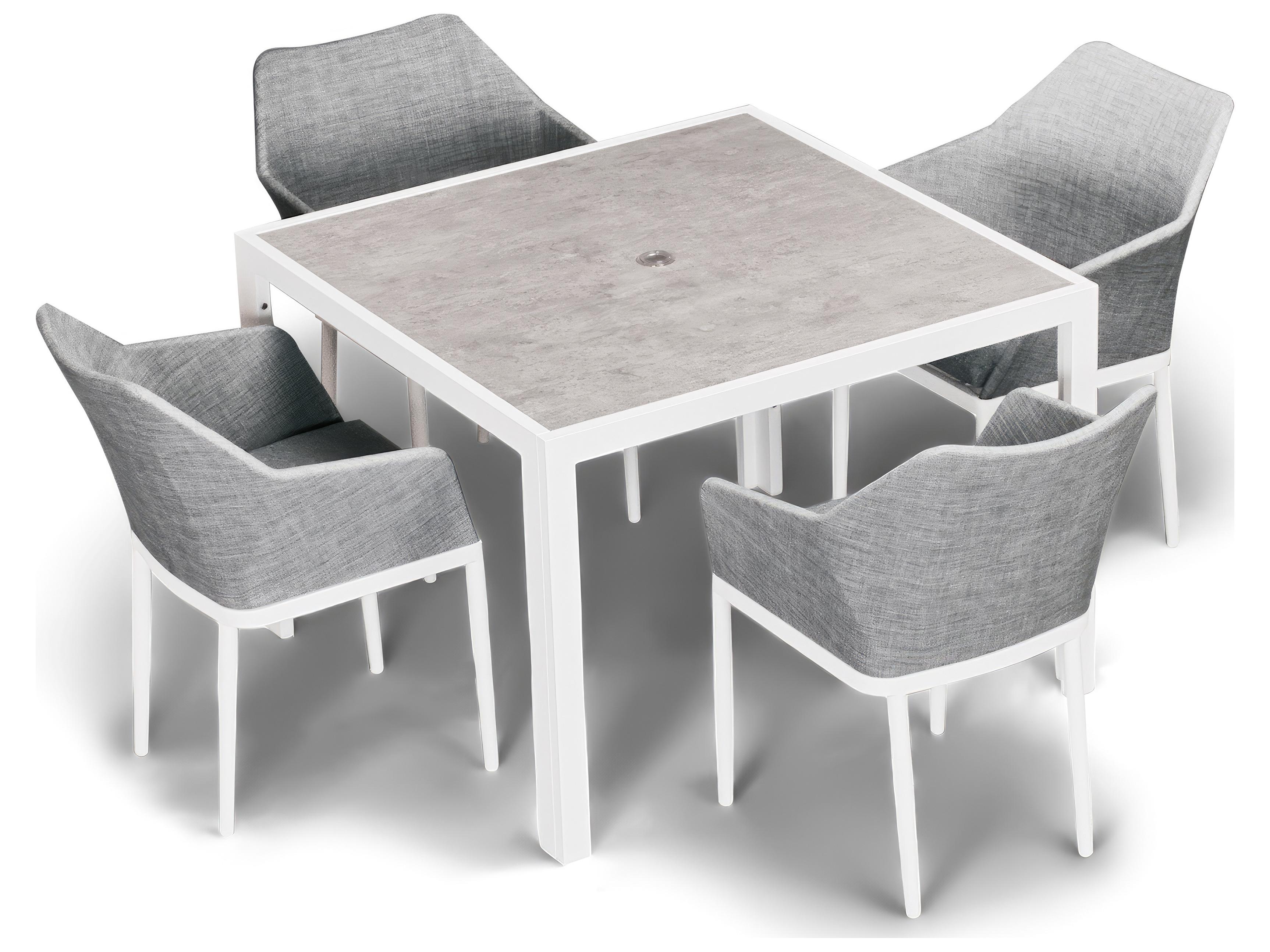 Harmonia Living Tailor Aluminum 5 Piece Outdoor Patio Dining Set