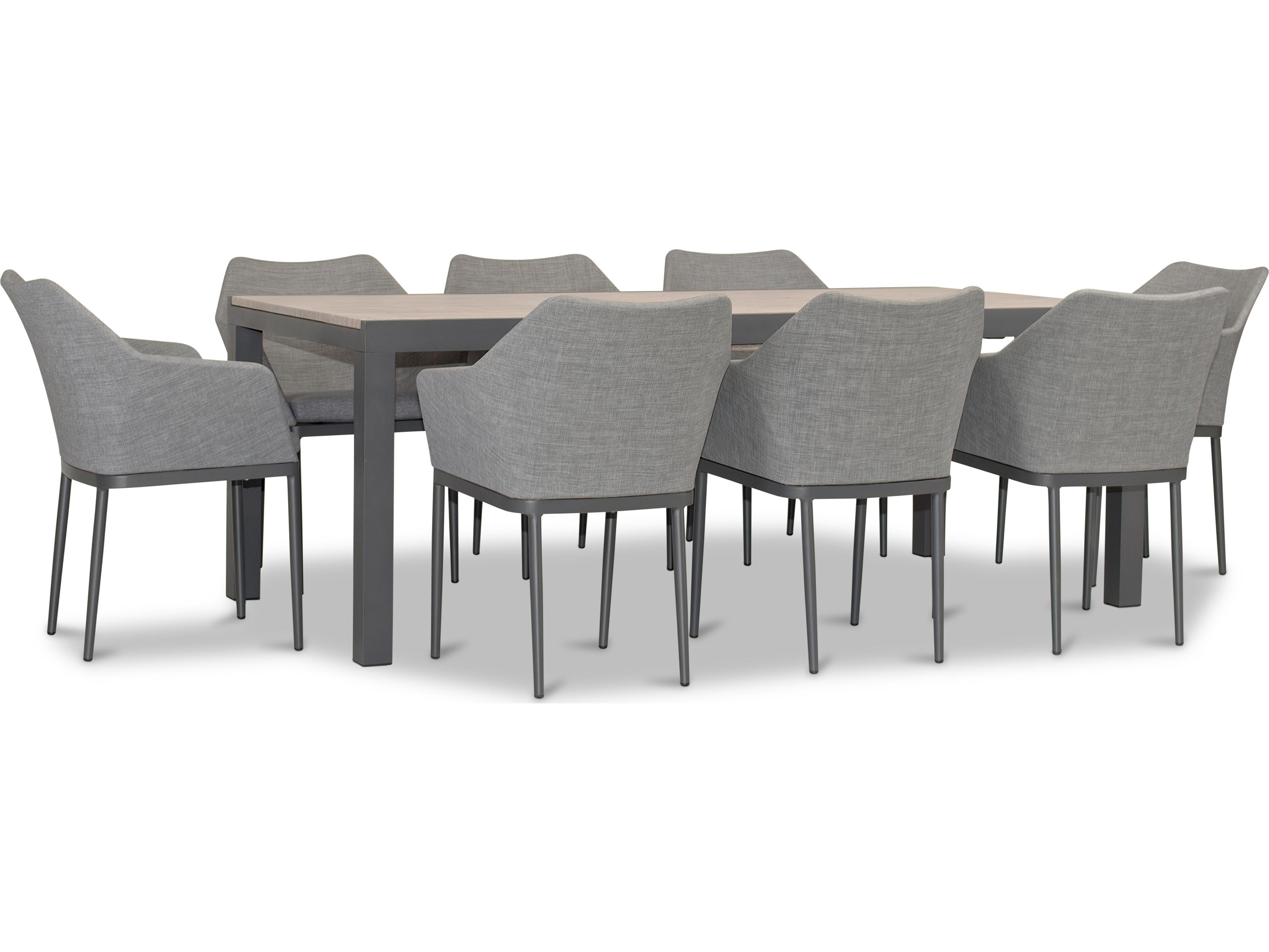 Harmonia Living Tailor Aluminum Classic 9 Piece Outdoor Patio Dining Set