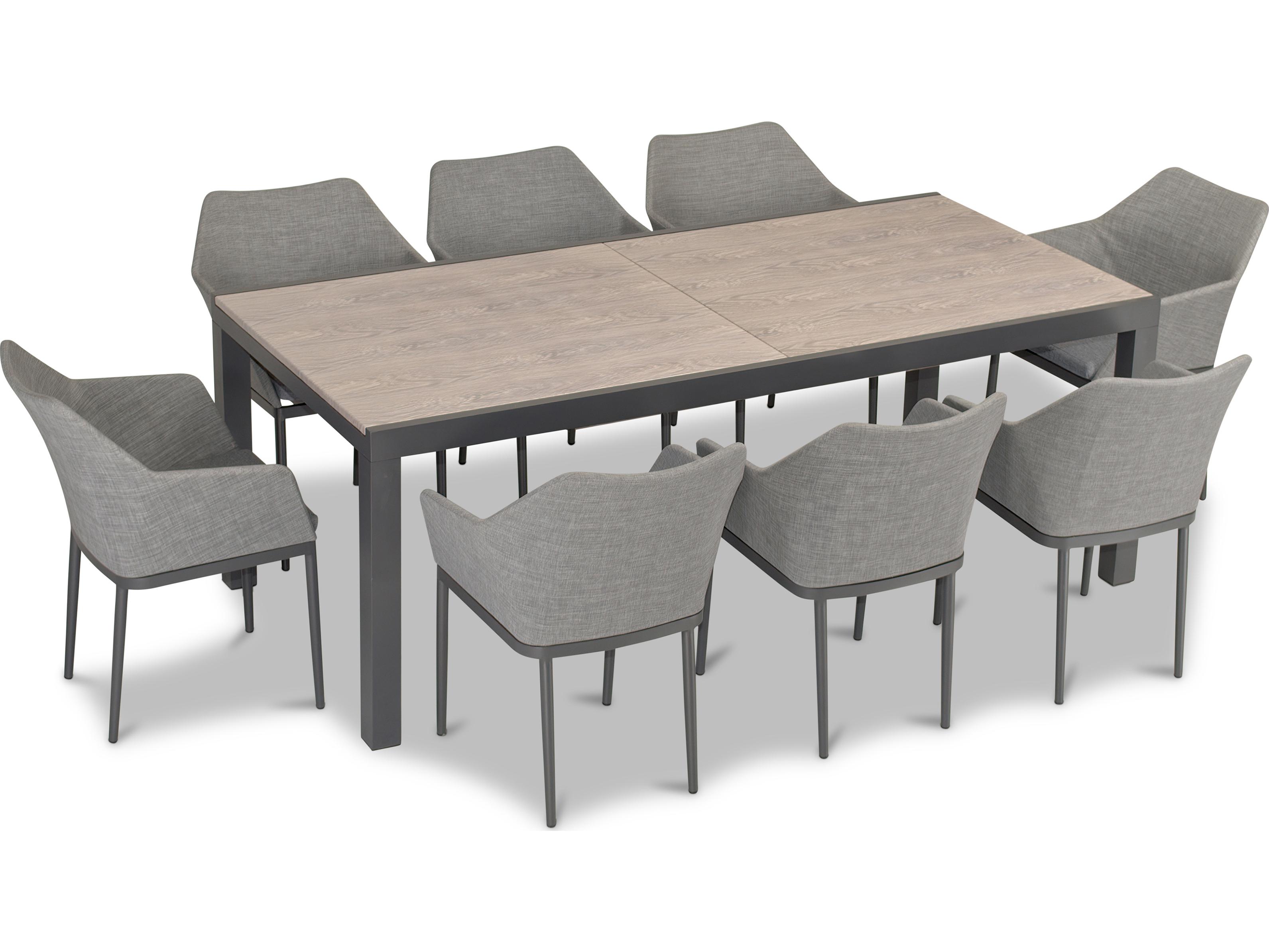 Harmonia Living Tailor Aluminum Classic 9 Piece Outdoor Patio Dining Set