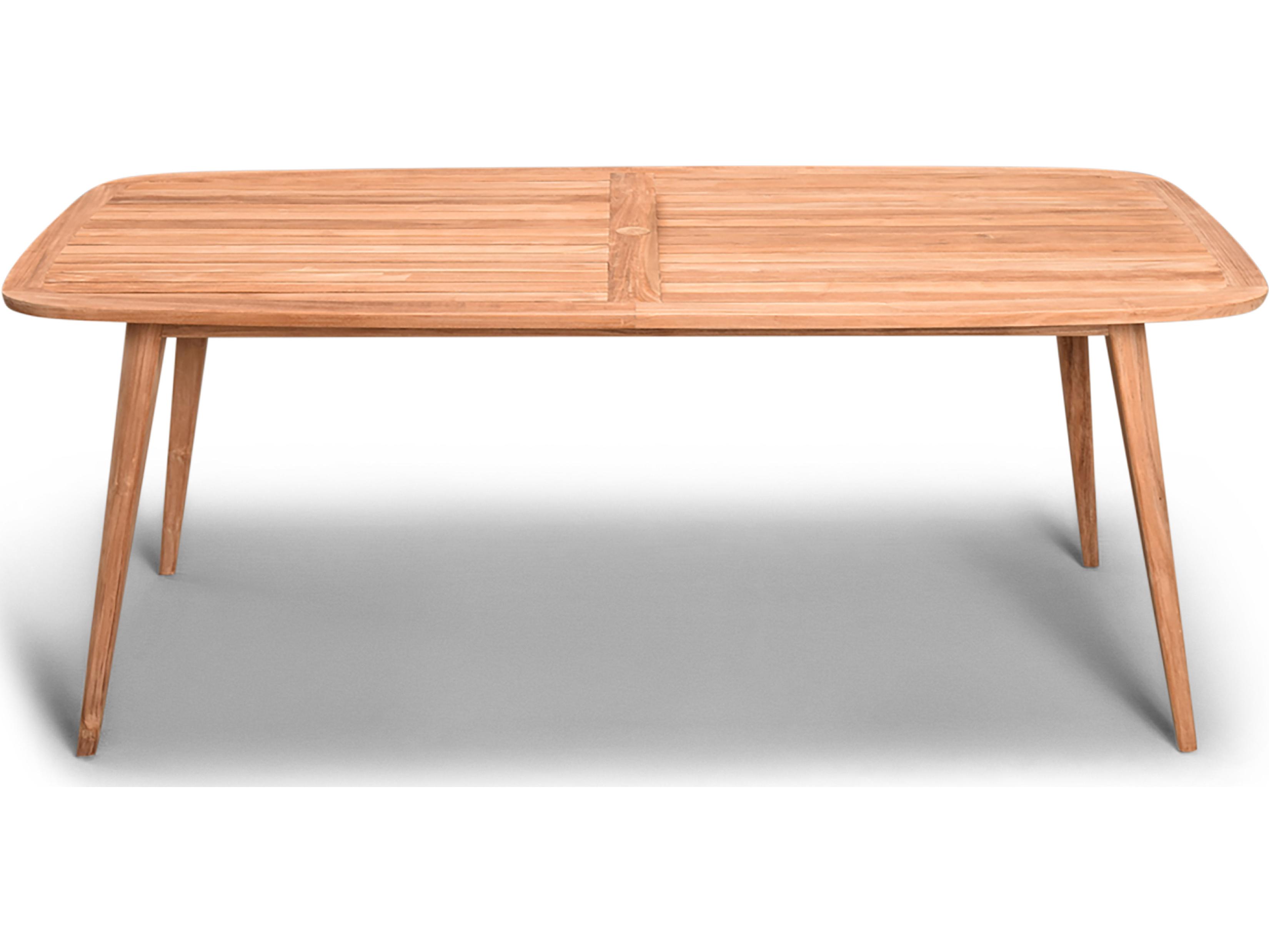 Harmonia Living Tango Teak Rectangular Dining table with Umbrella Hole