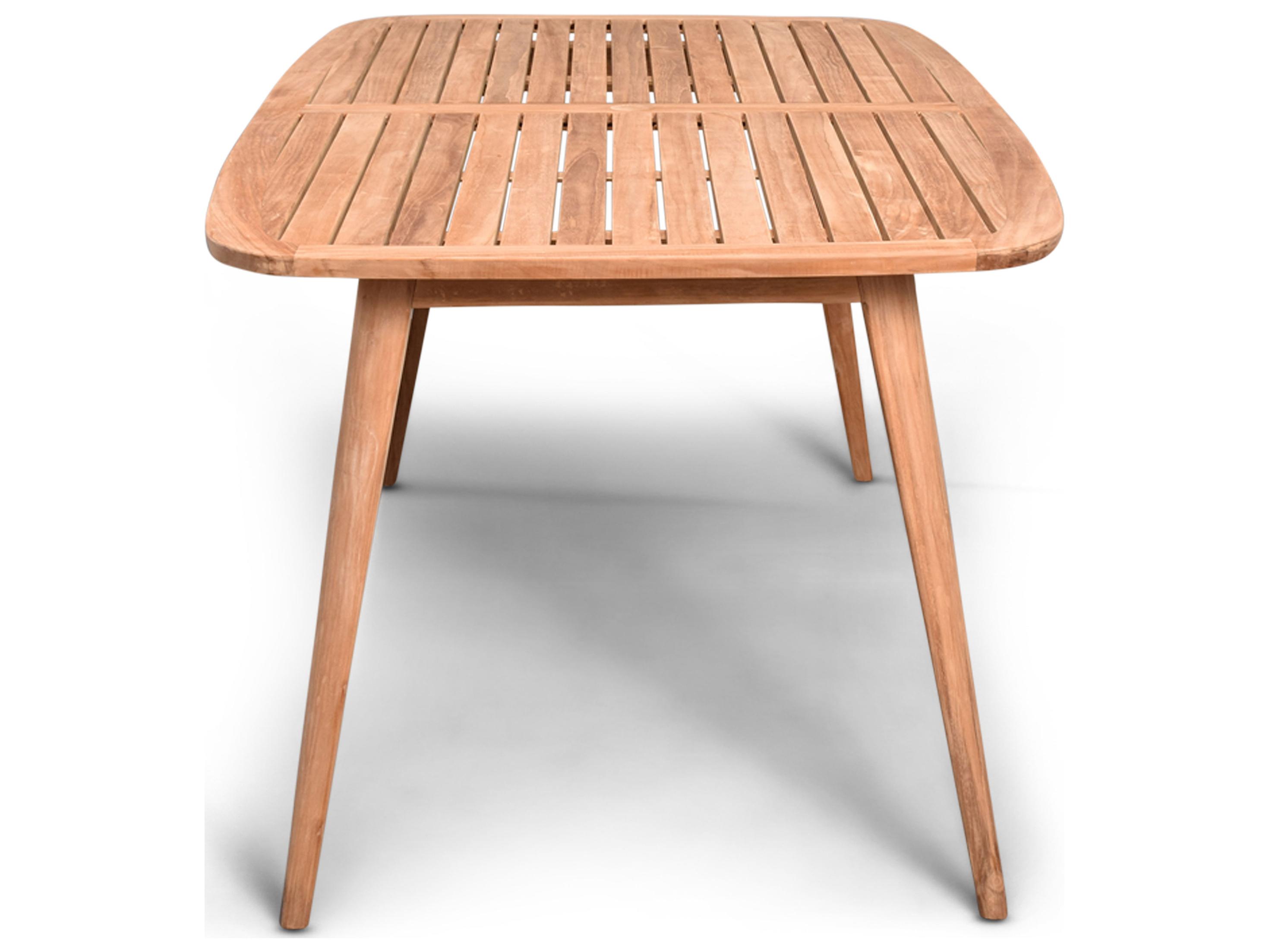 Harmonia Living Tango Teak Rectangular Dining table with Umbrella Hole