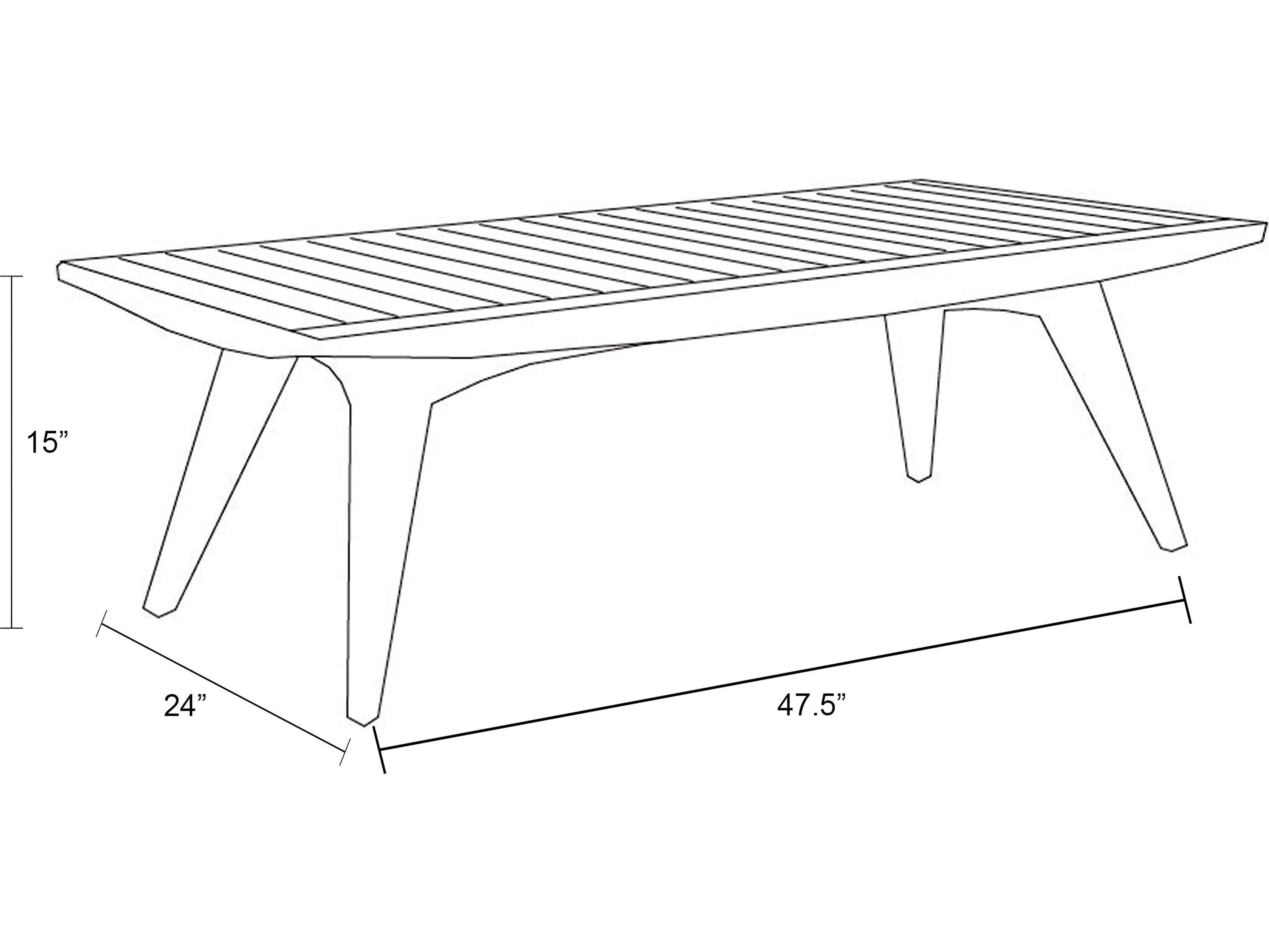 Harmonia Living Tango Teak Rectangular Coffee table