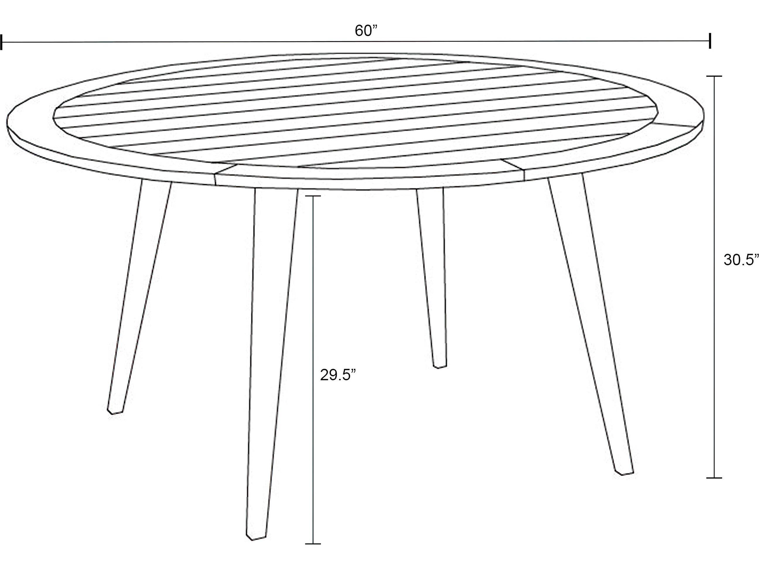 Harmonia Living Tango Teak Round Dining table with Umbrella Hole