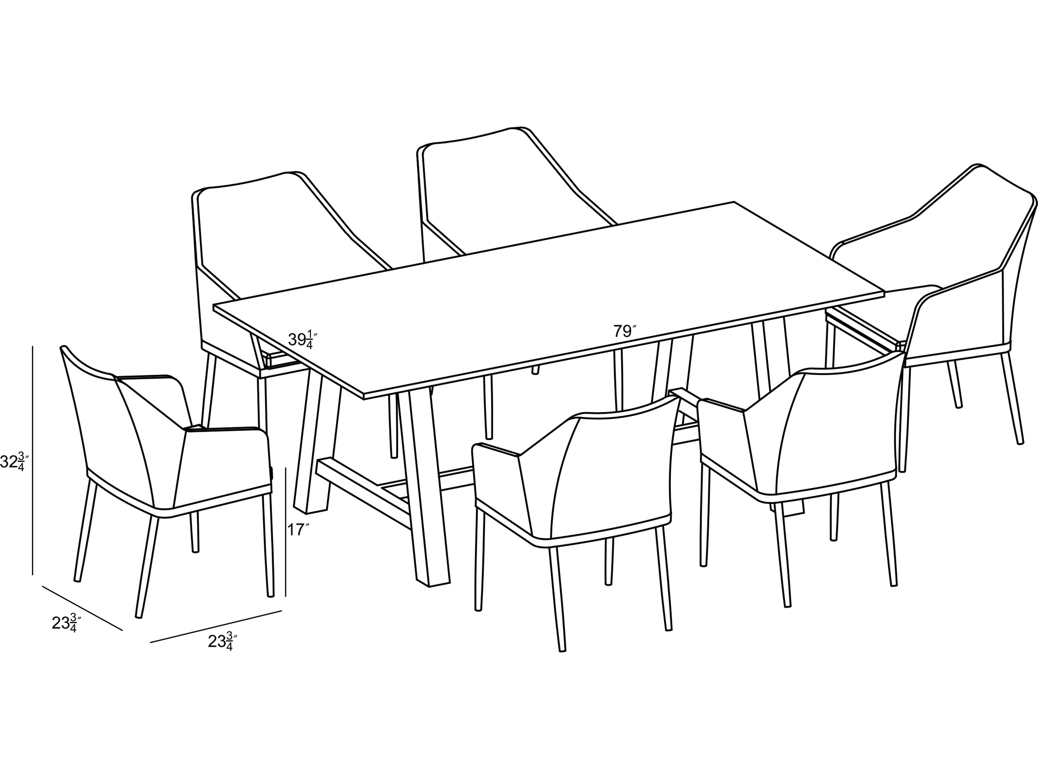 Harmonia Living Tailor Aluminum 7 Piece Outdoor Dining Set