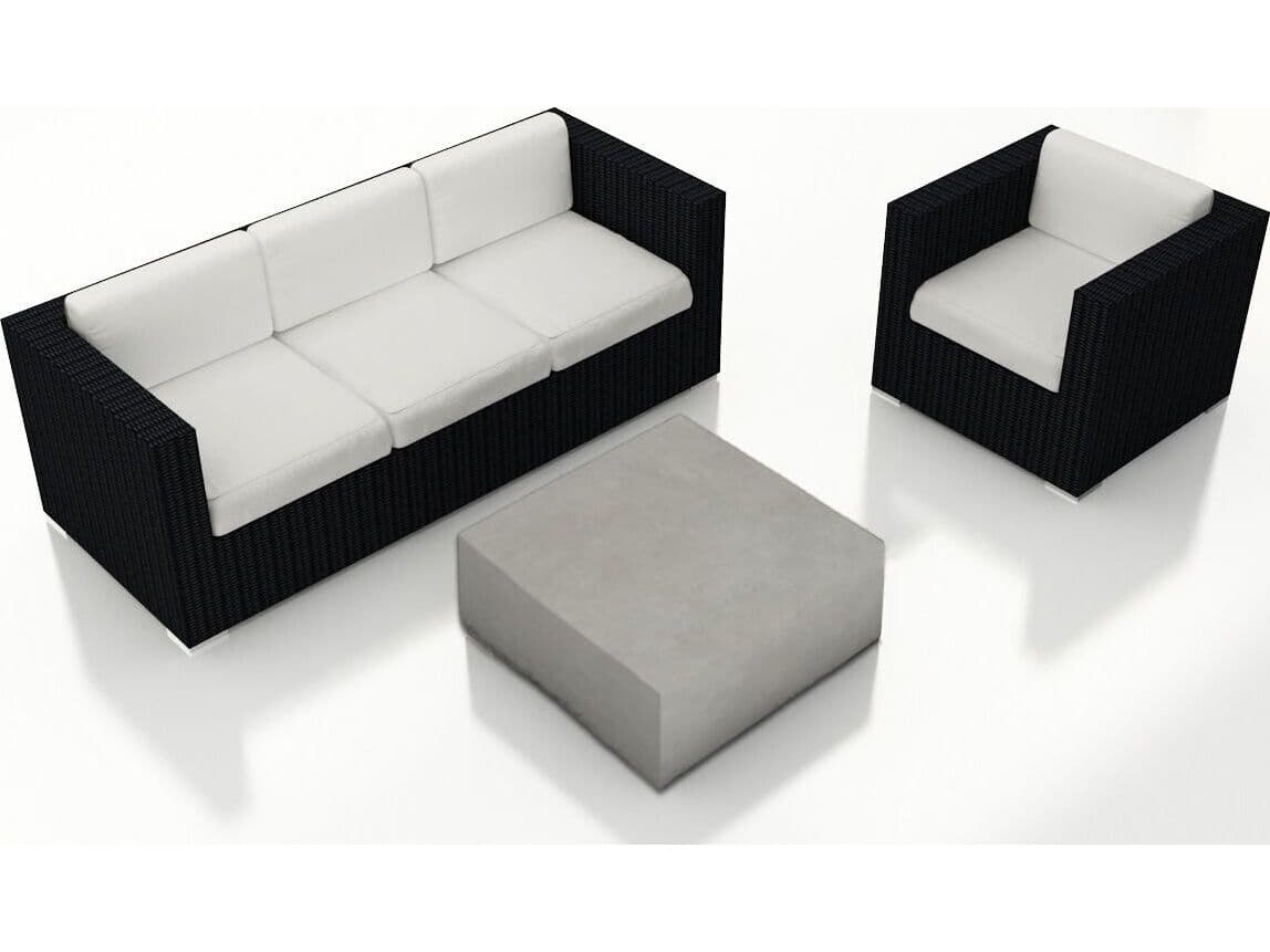 Harmonia Living Urbana HDPE Wicker Mason 3 Piece Sofa Lounge Chair