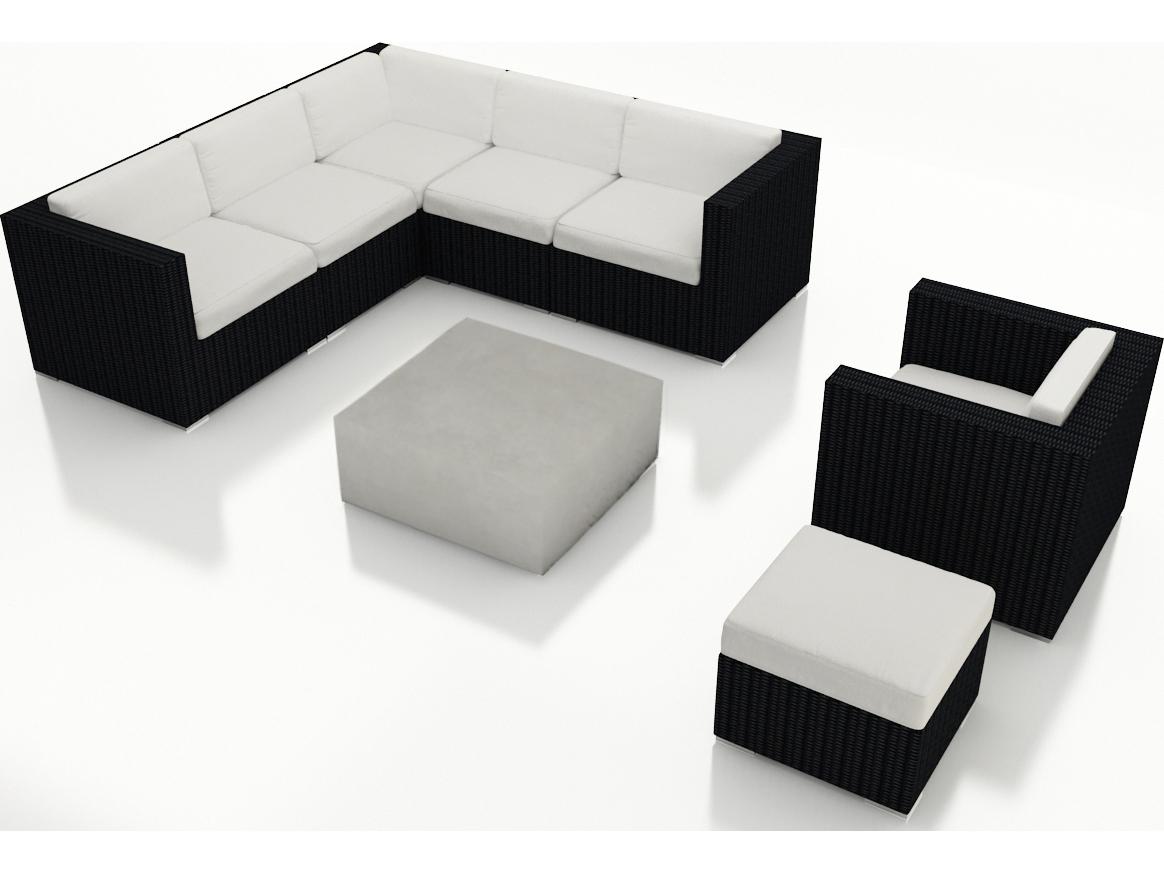 Harmonia Living Urbana HDPE Wicker Mason 8 Piece Sectional Outdoor Patio Lounge Set