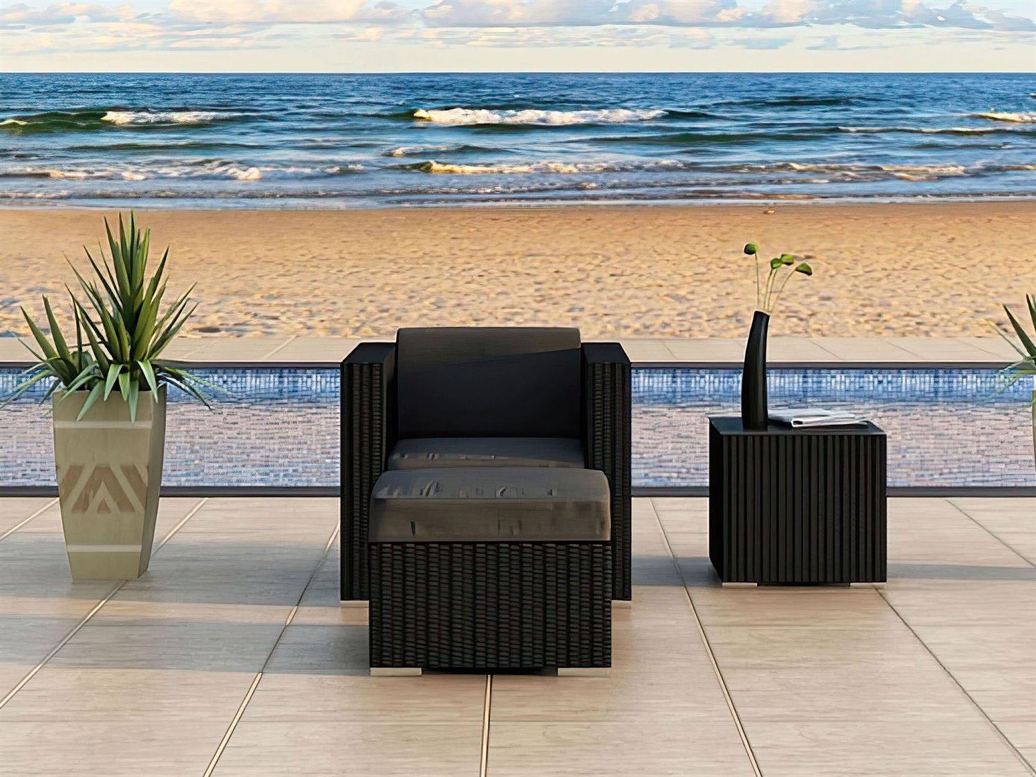 Harmonia Living Urbana HDPE Wicker 3 Piece Patio Lounge Set