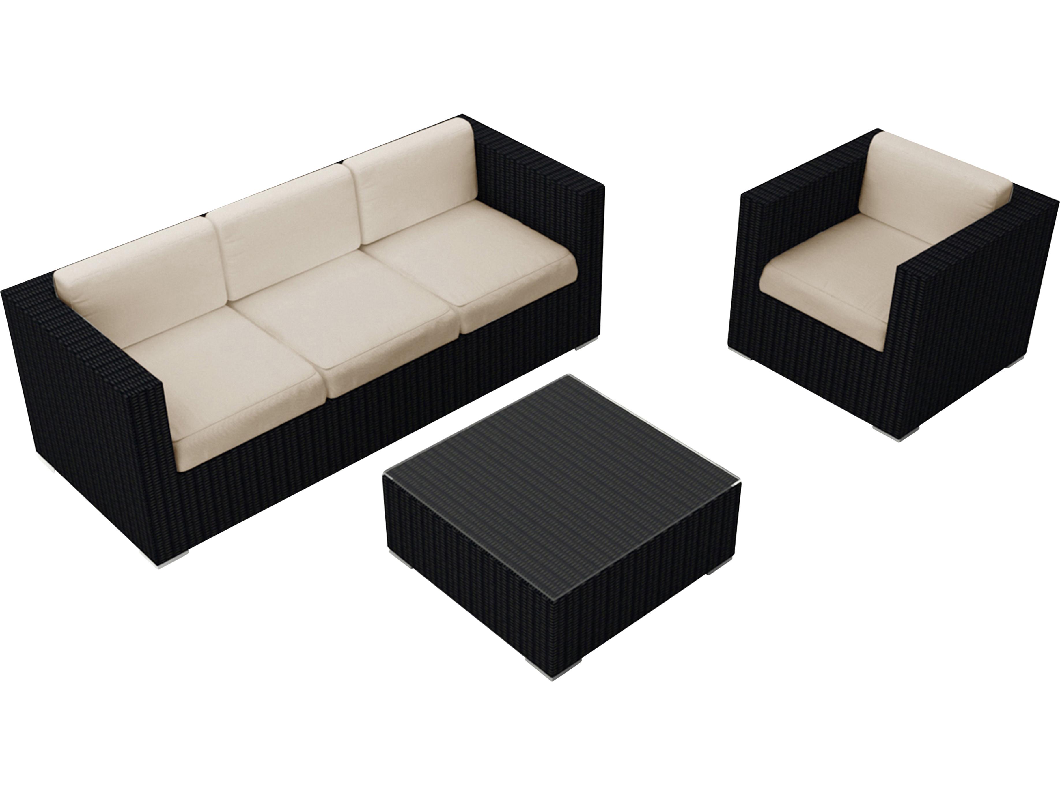 Harmonia Living Urbana HDPE Wicker 3 Piece Sofa Lounge Chair