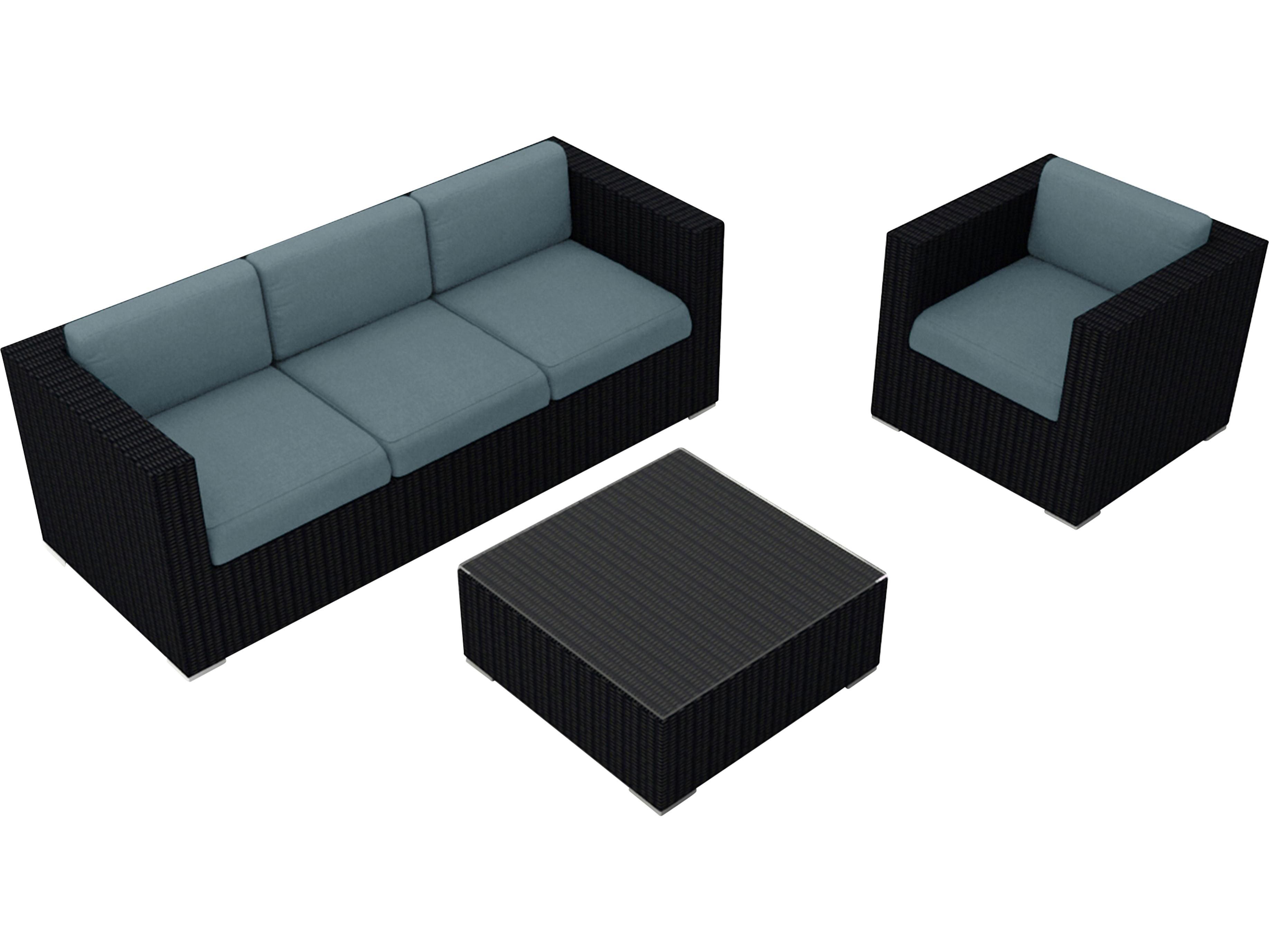 Harmonia Living Urbana HDPE Wicker 3 Piece Sofa Lounge Chair