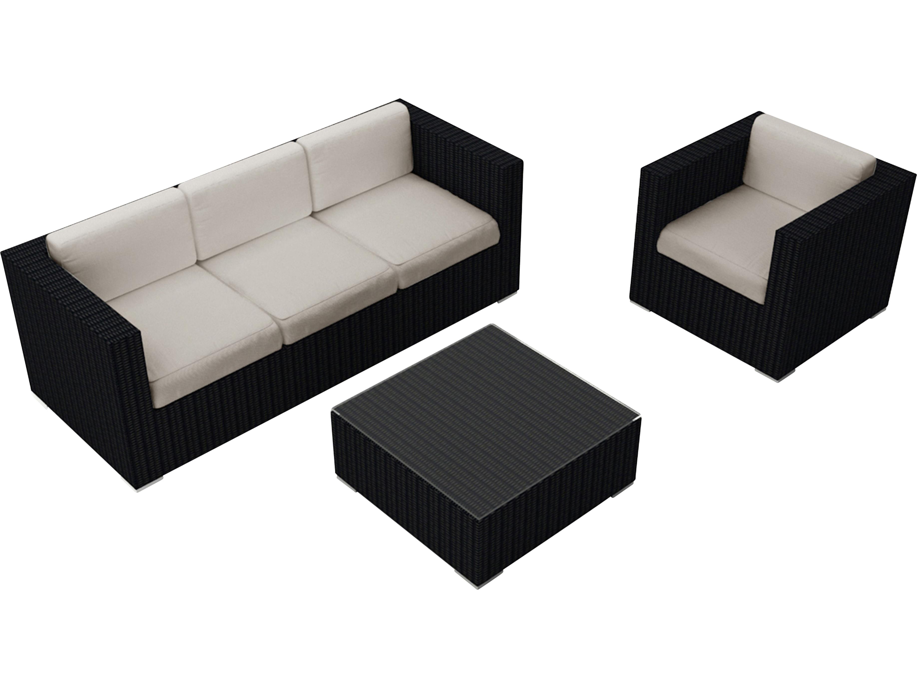 Harmonia Living Urbana HDPE Wicker 3 Piece Sofa Lounge Chair