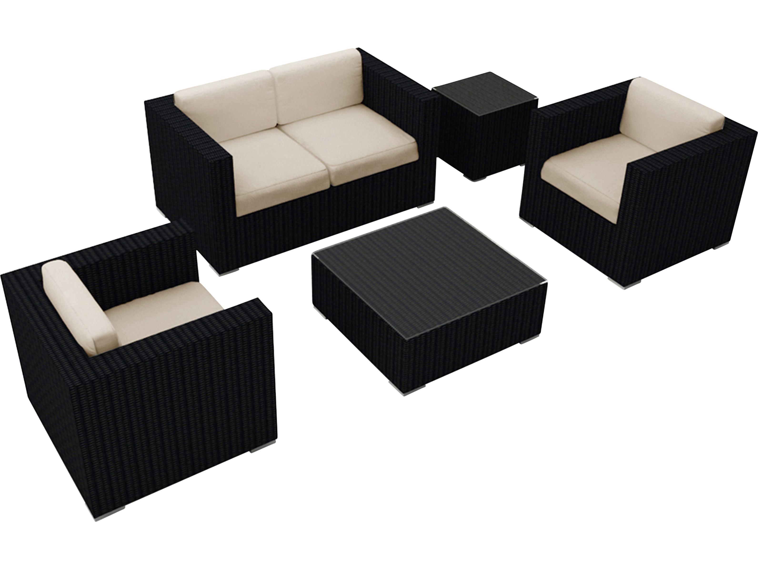 Harmonia Living Urbana HDPE Wicker 4 Piece Sofa Outdoor Patio Lounge Set