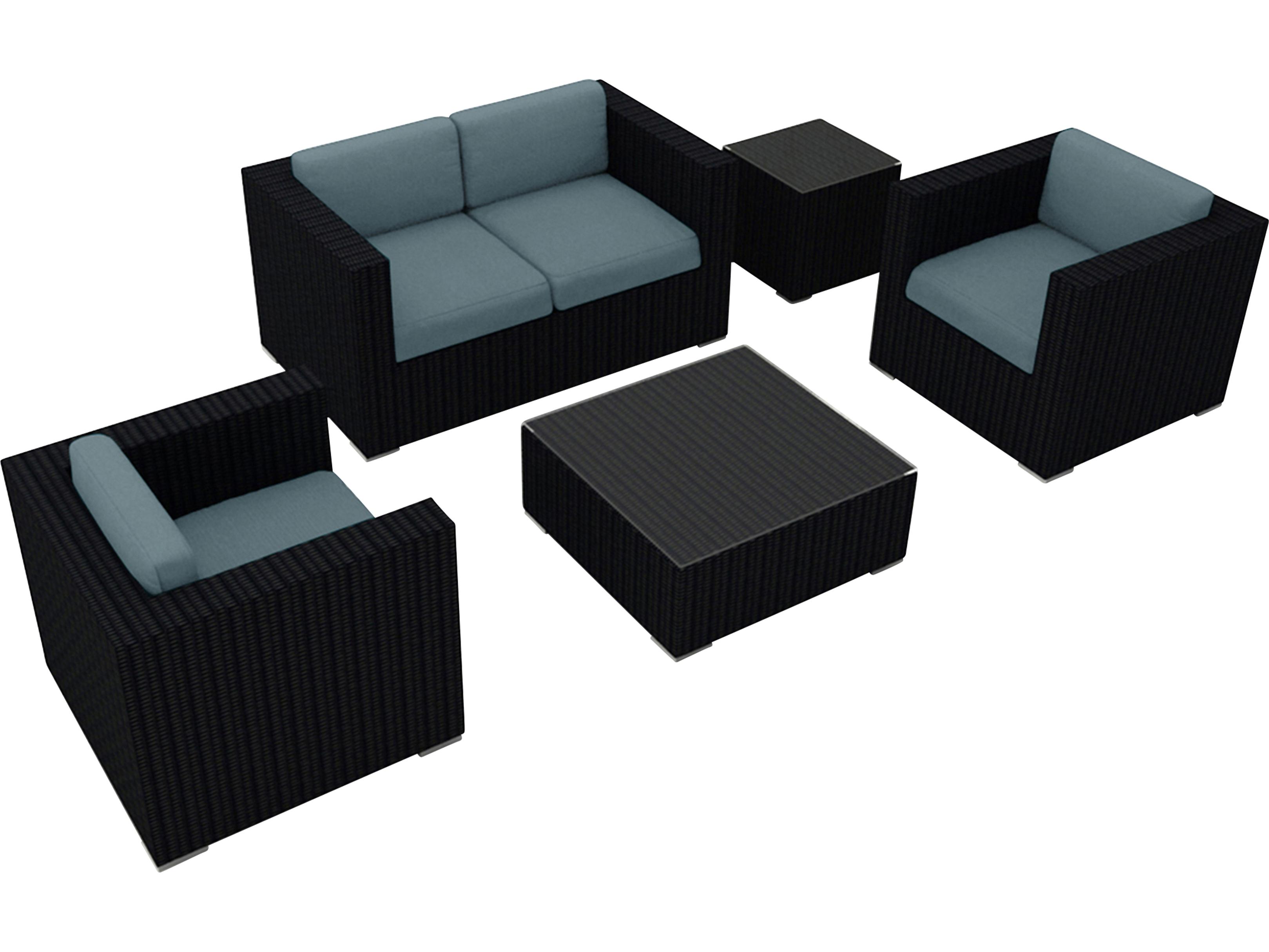 Harmonia Living Urbana HDPE Wicker 4 Piece Sofa Outdoor Patio Lounge Set