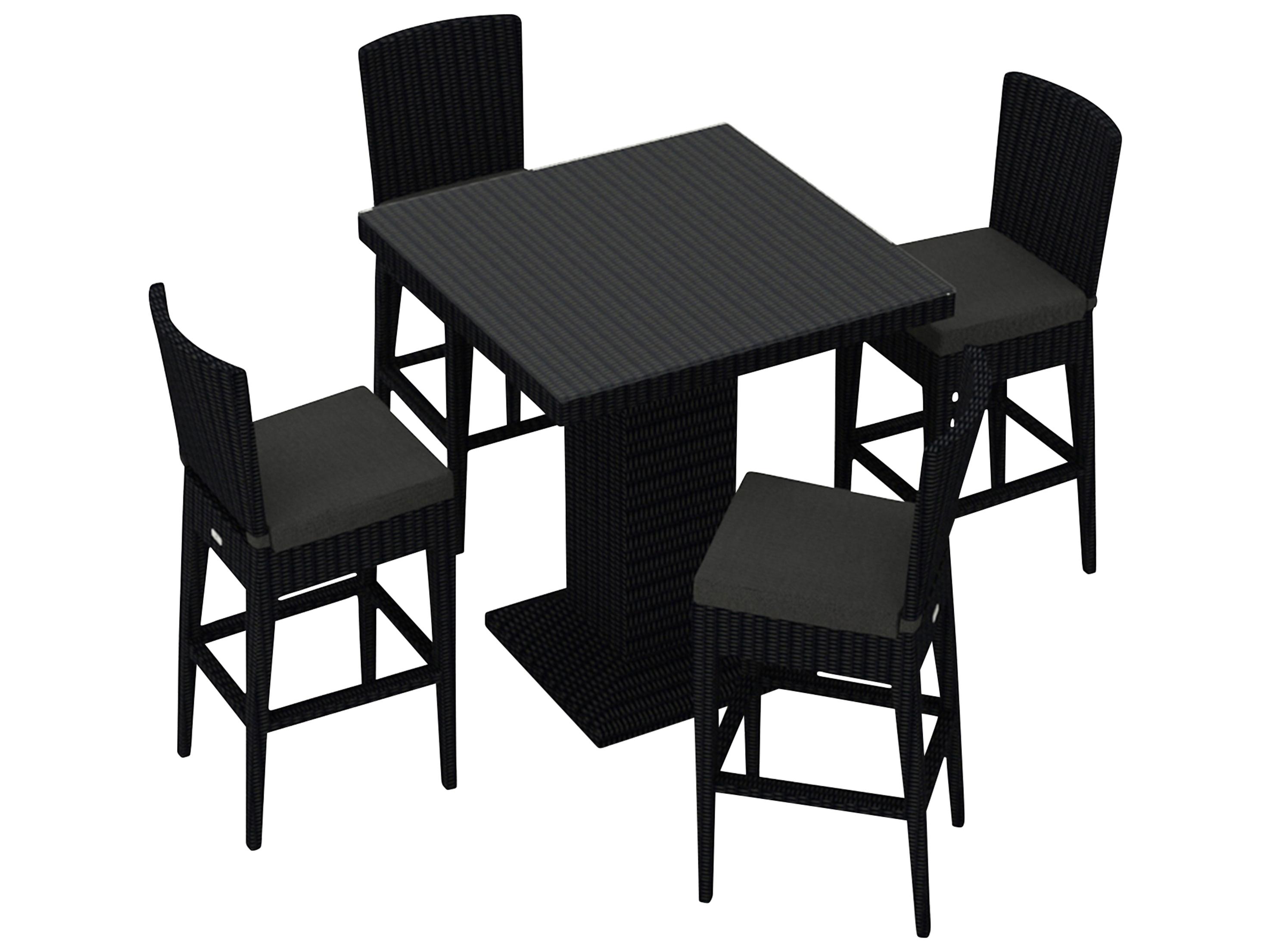 Harmonia Living Urbana HDPE Wicker 5 Piece Bar Set