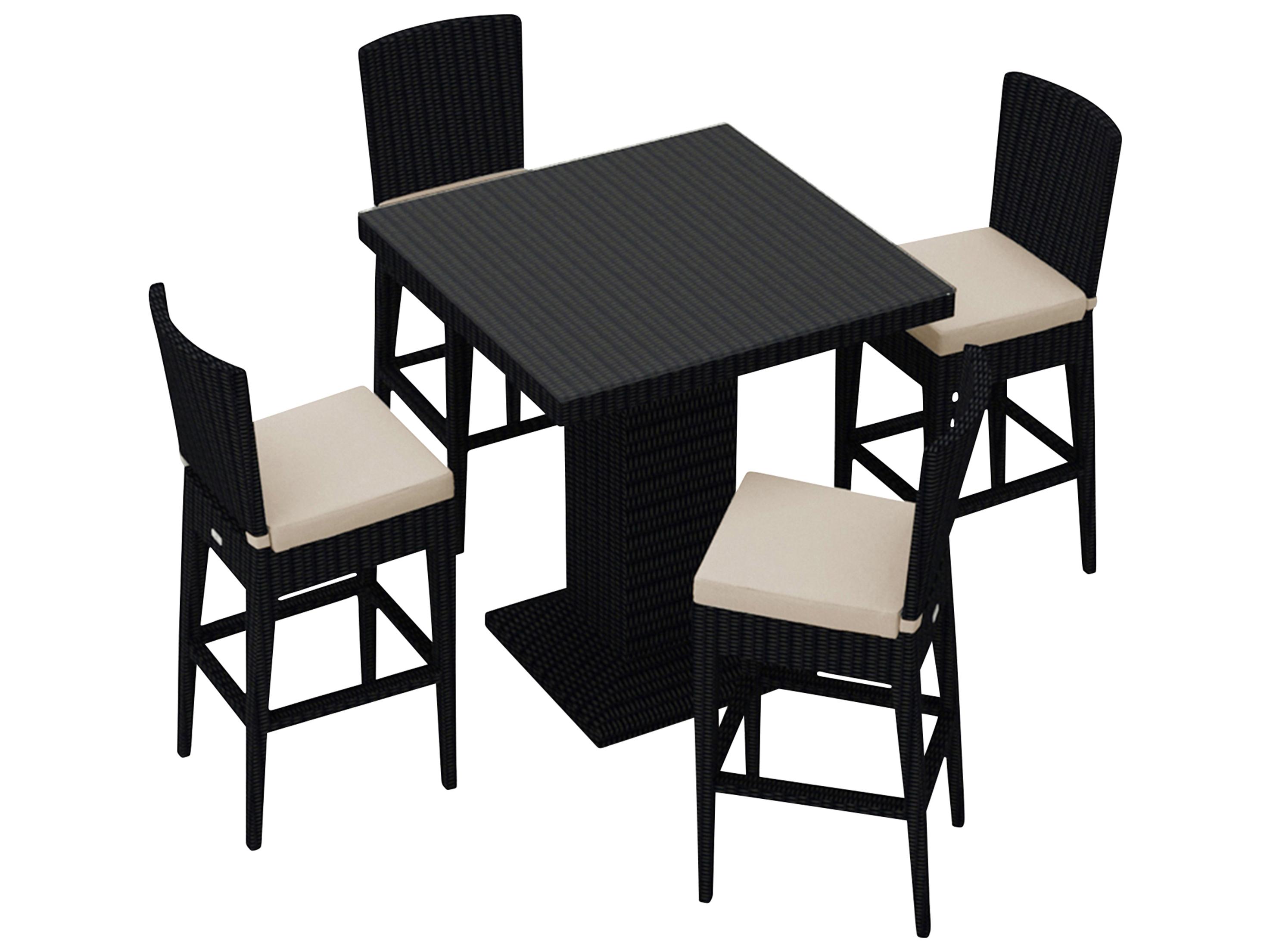 Harmonia Living Urbana HDPE Wicker 5 Piece Bar Set
