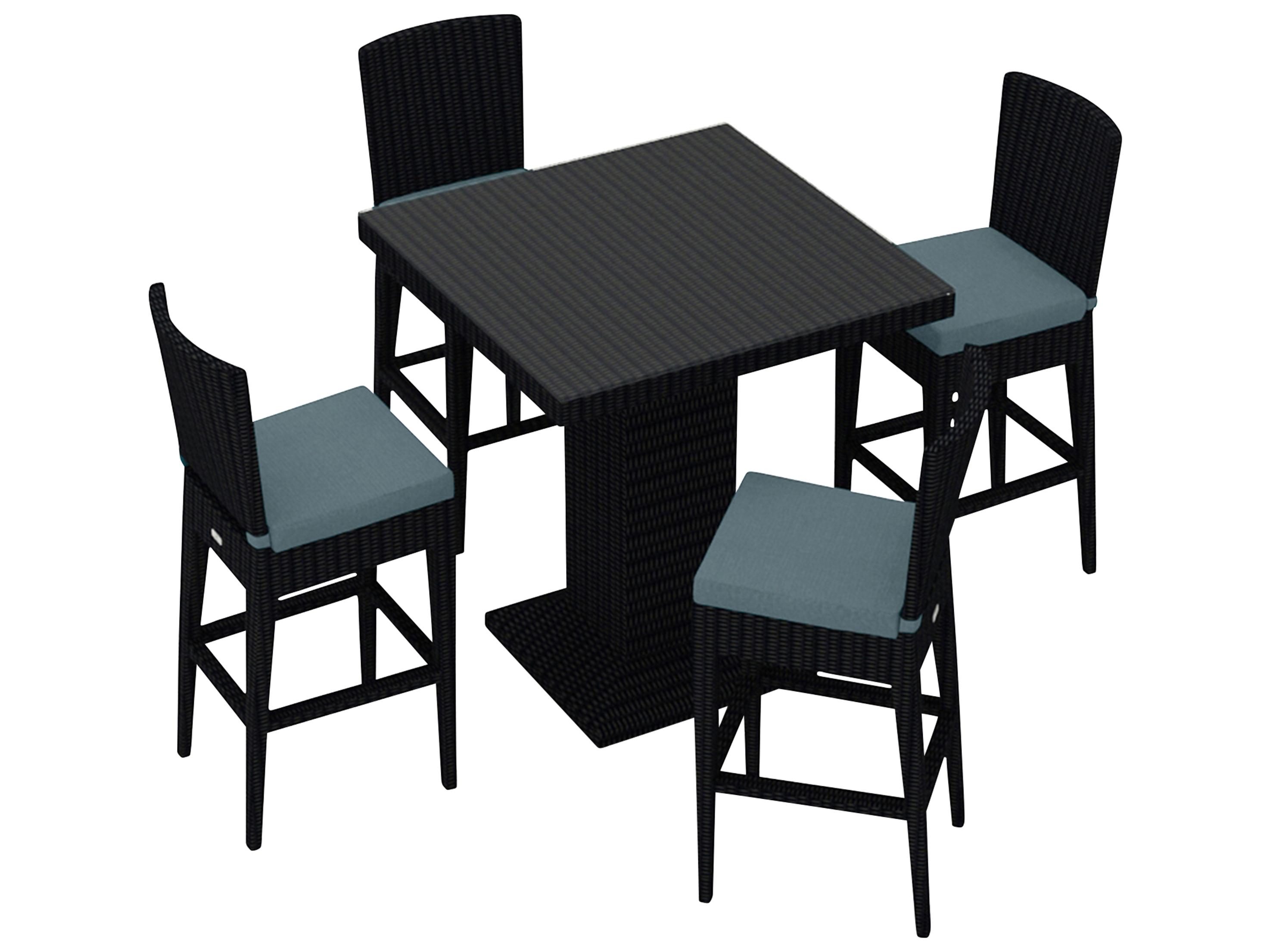 Harmonia Living Urbana HDPE Wicker 5 Piece Bar Set