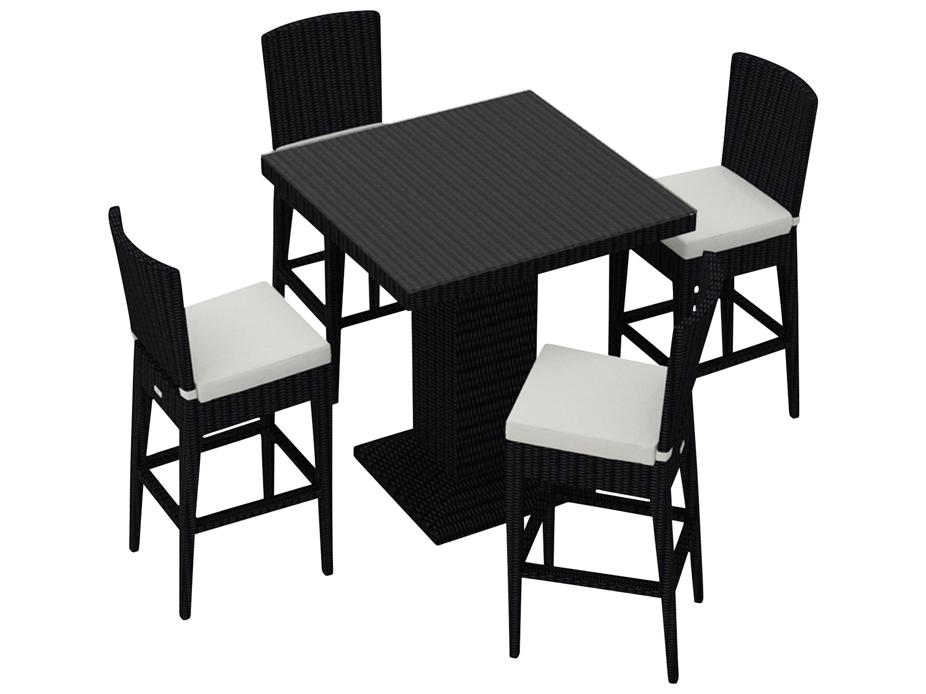 Harmonia Living Urbana HDPE Wicker 5 Piece Bar Set