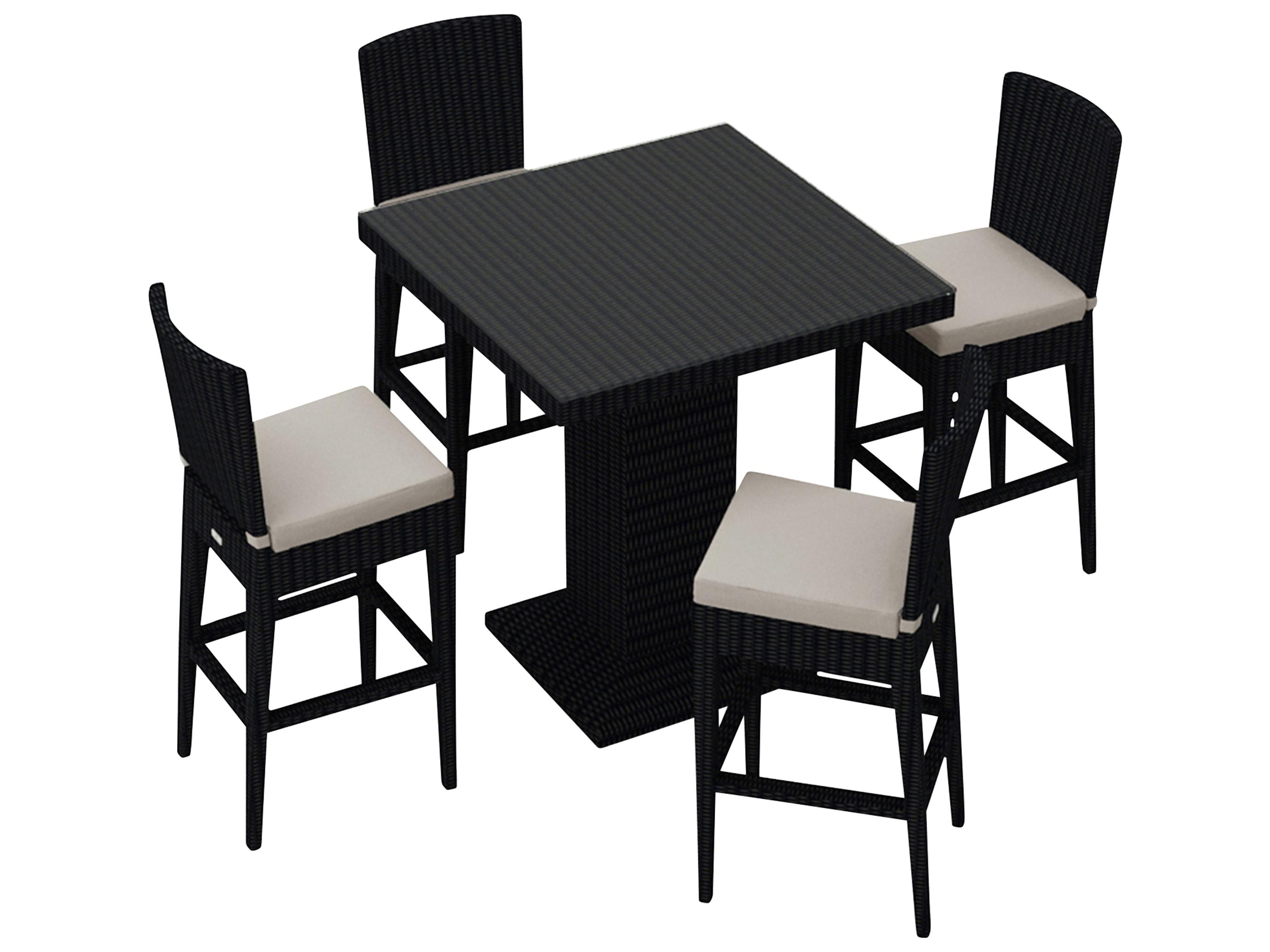 Harmonia Living Urbana HDPE Wicker 5 Piece Bar Set