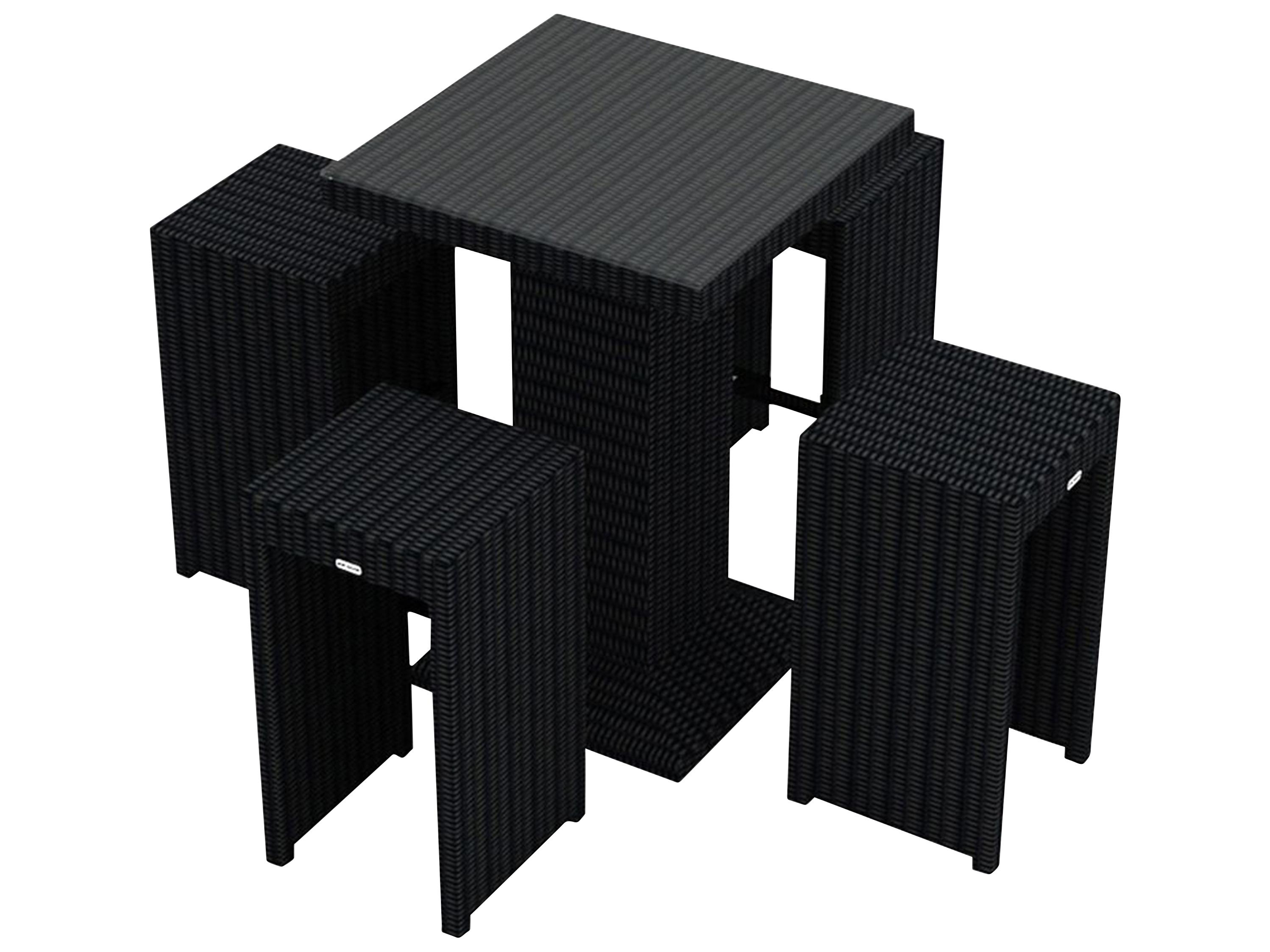 Harmonia Living Urbana HDPE Wicker 5 Piece Bar Set