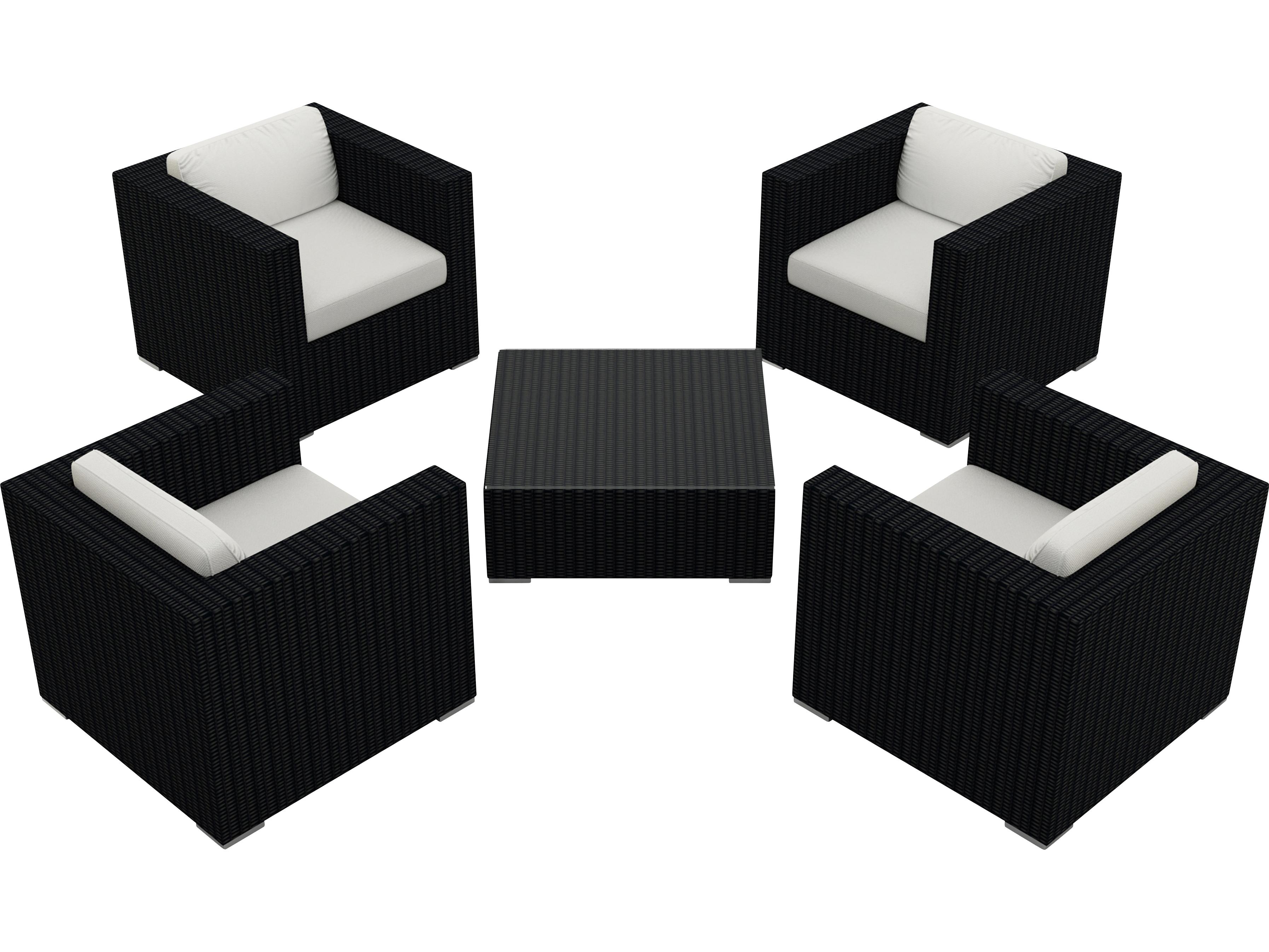 Harmonia Living Urbana HDPE Wicker 5 Piece Outdoor Lounge Set