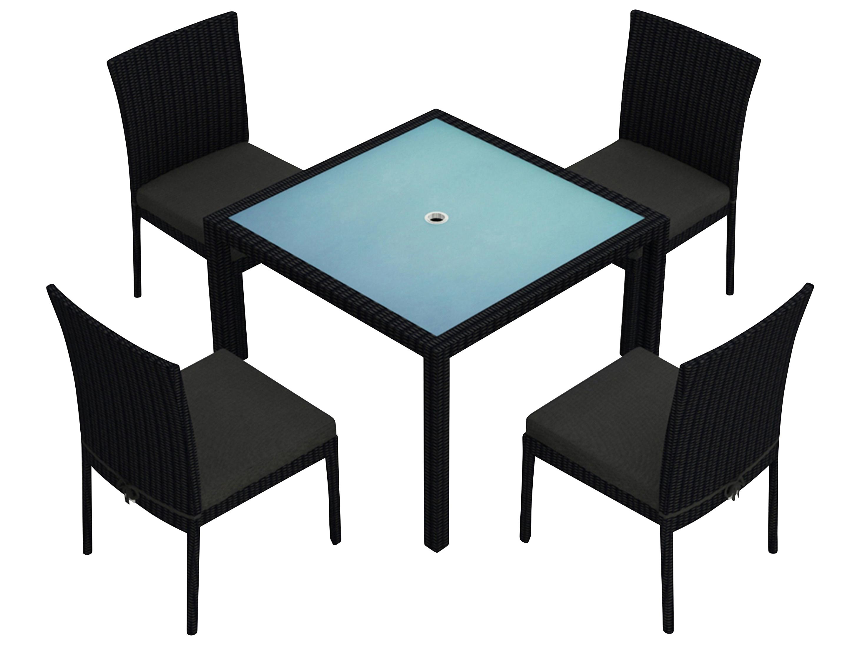 Harmonia Living Urbana HDPE Wicker 5 Piece Patio Dining Set