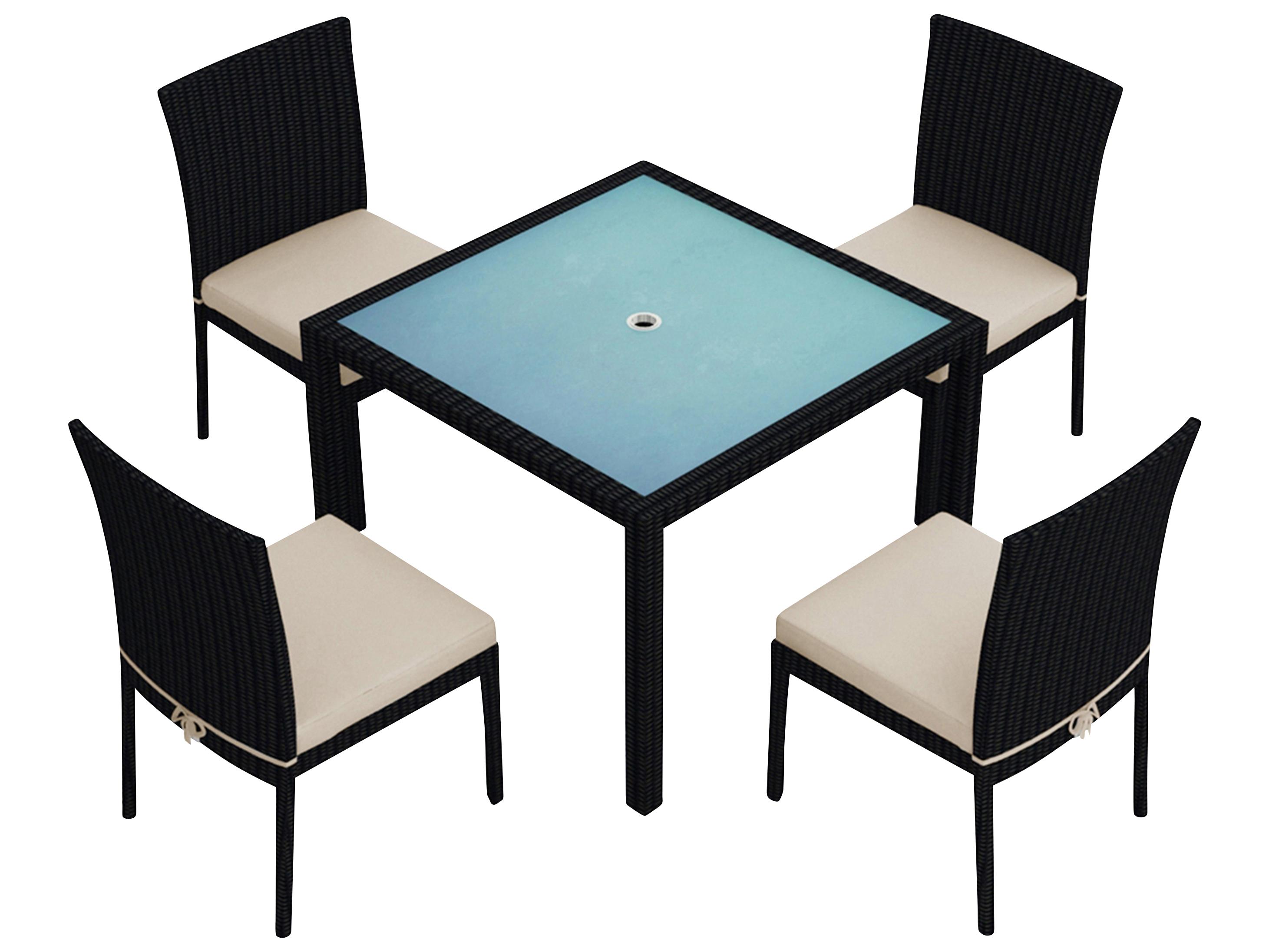 Harmonia Living Urbana HDPE Wicker 5 Piece Patio Dining Set