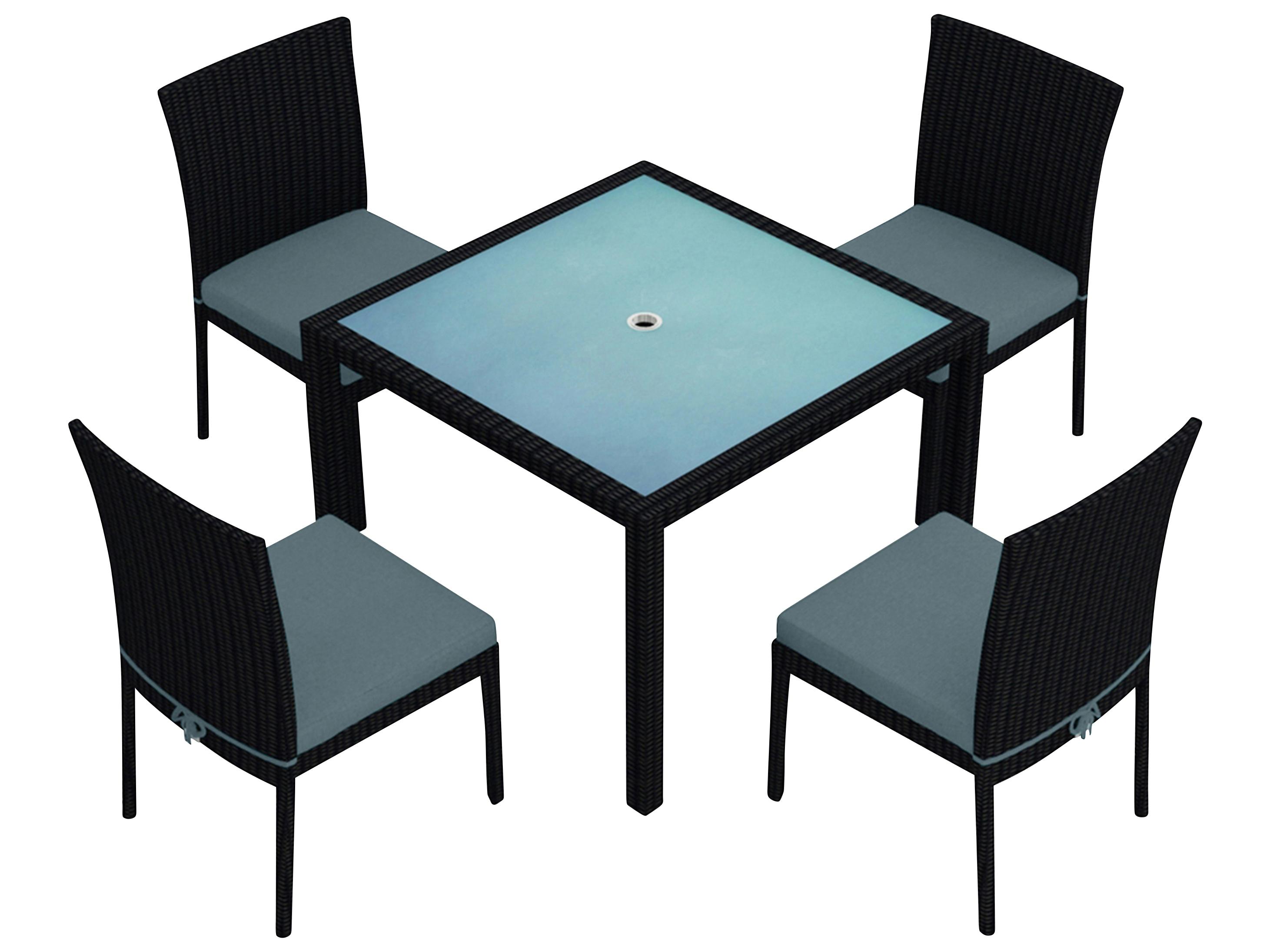 Harmonia Living Urbana HDPE Wicker 5 Piece Patio Dining Set