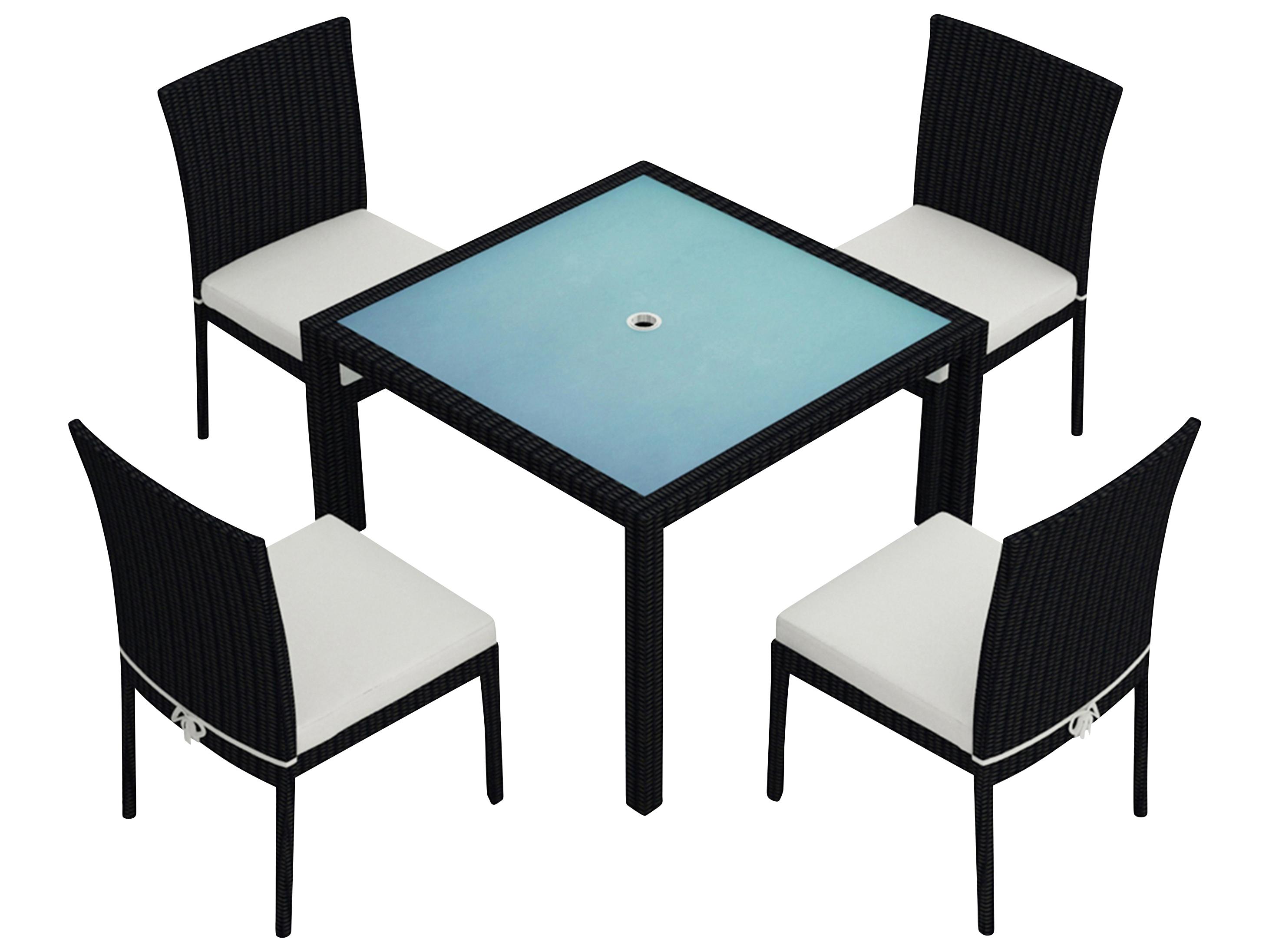 Harmonia Living Urbana HDPE Wicker 5 Piece Patio Dining Set