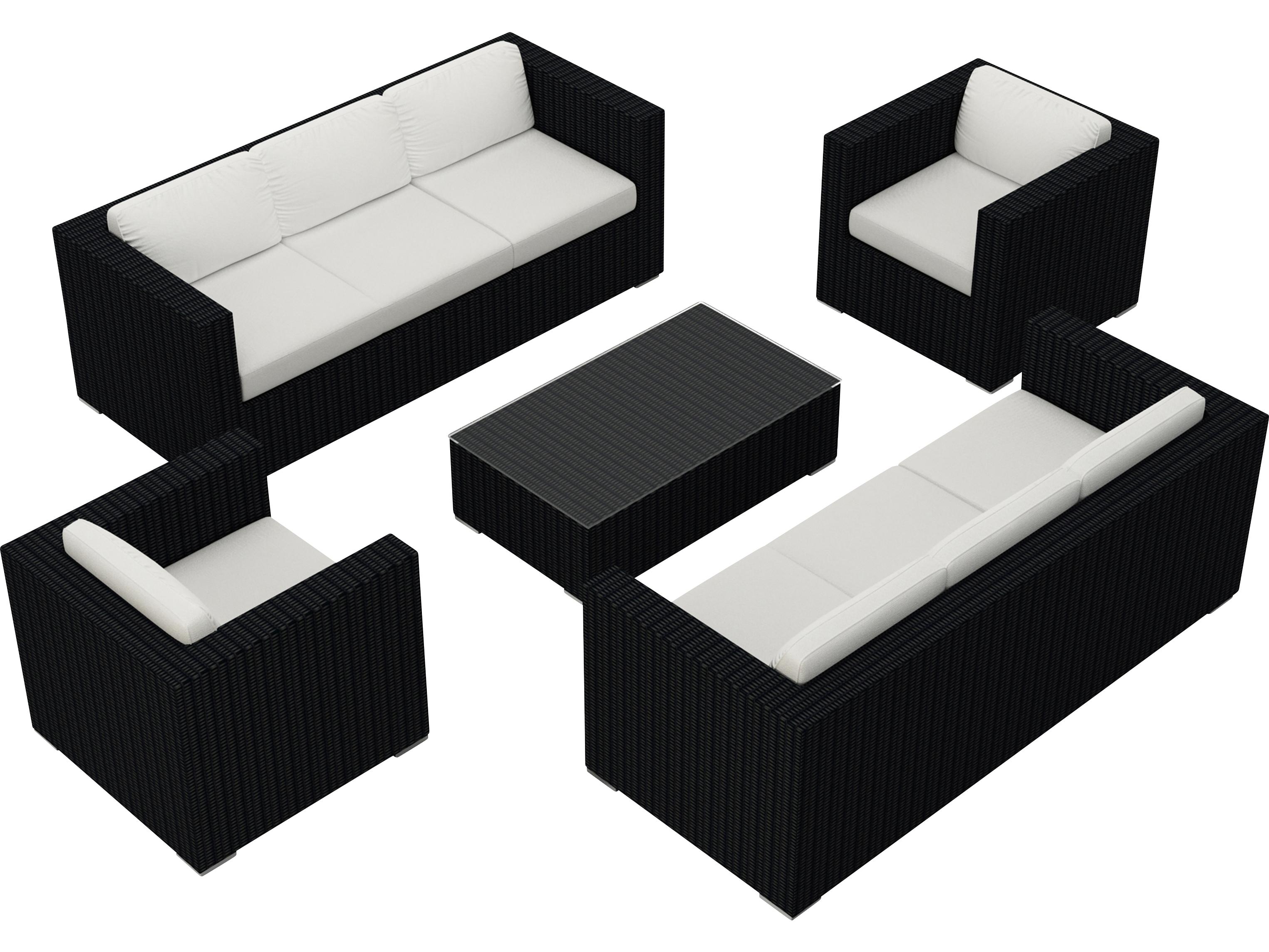 Harmonia Living Urbana HDPE Wicker 5 Piece Patio Lounge Set
