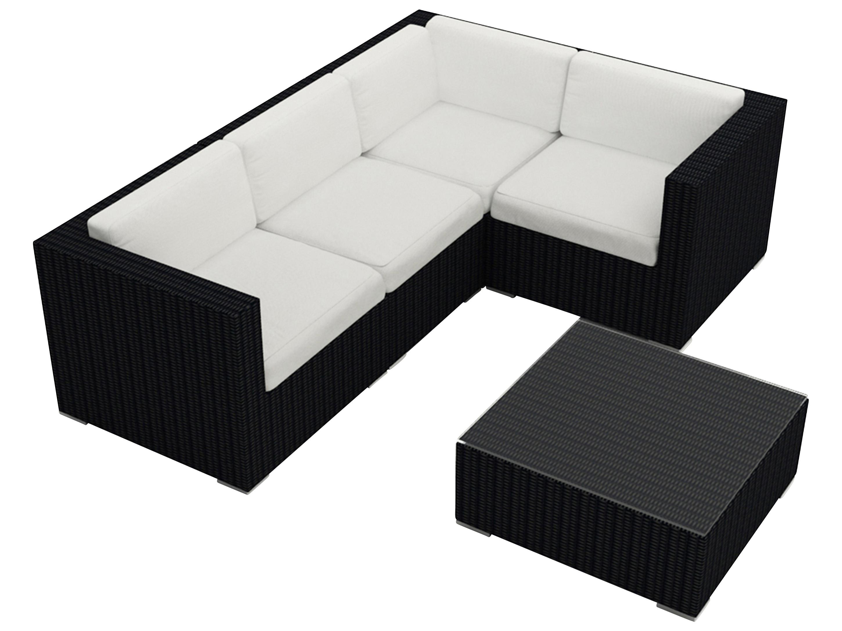 Harmonia Living Urbana HDPE Wicker 5 Piece Sectional Outdoor Lounge Set