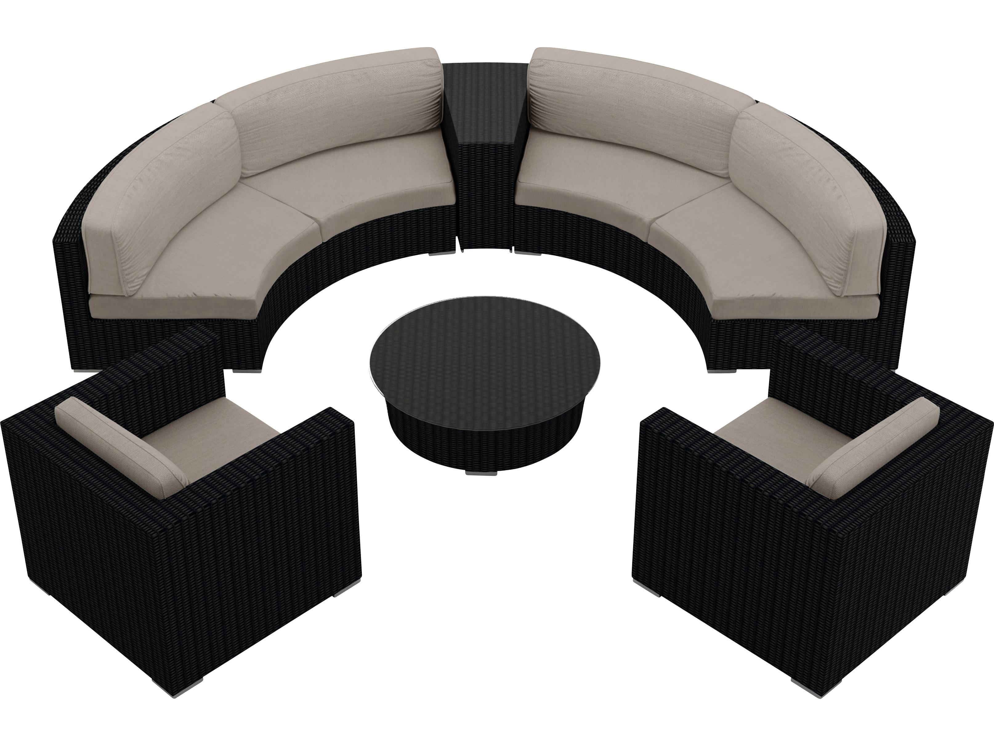 Harmonia Living Urbana HDPE Wicker 6 Piece Sectional Outdoor Lounge Set