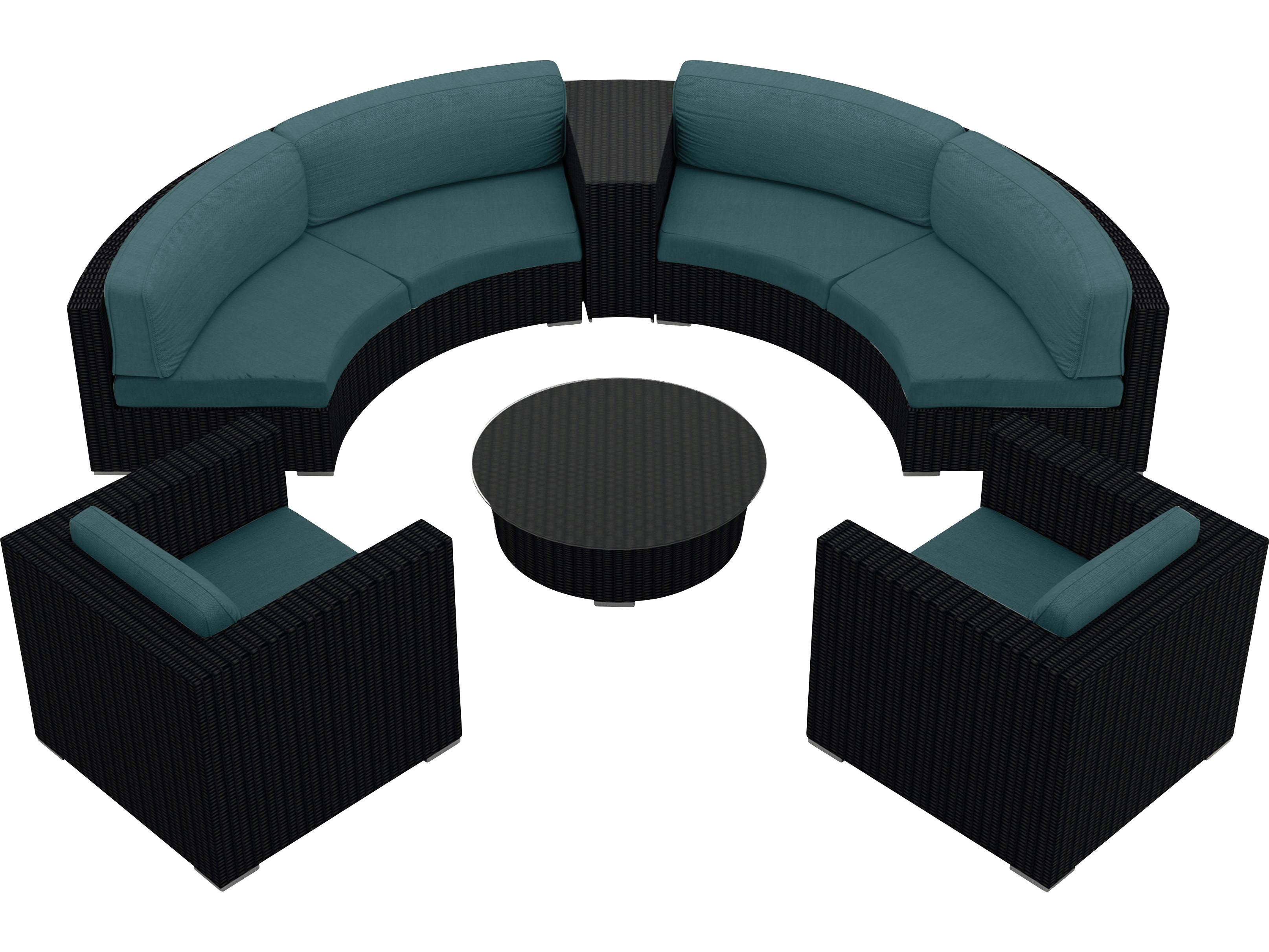 Harmonia Living Urbana HDPE Wicker 6 Piece Sectional Outdoor Lounge Set