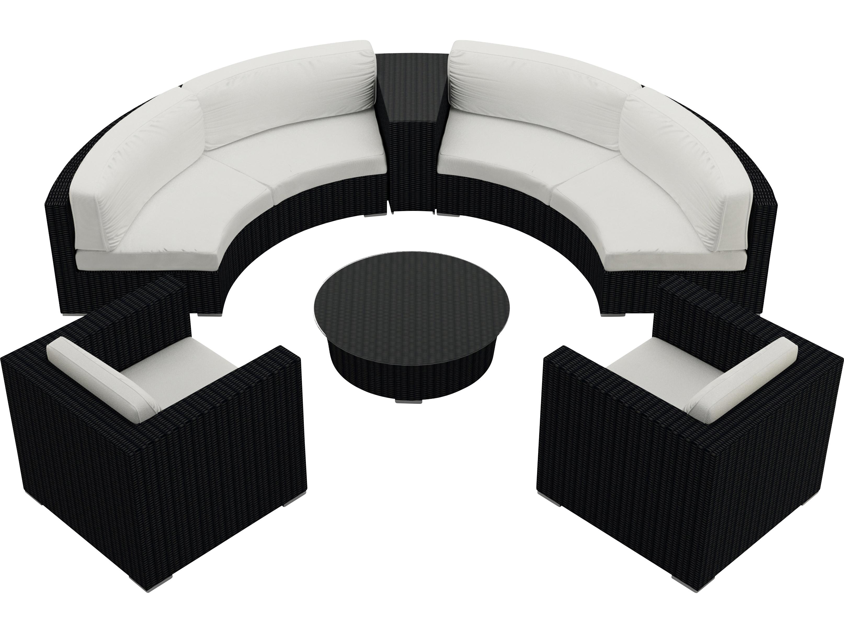 Harmonia Living Urbana HDPE Wicker 6 Piece Sectional Outdoor Lounge Set