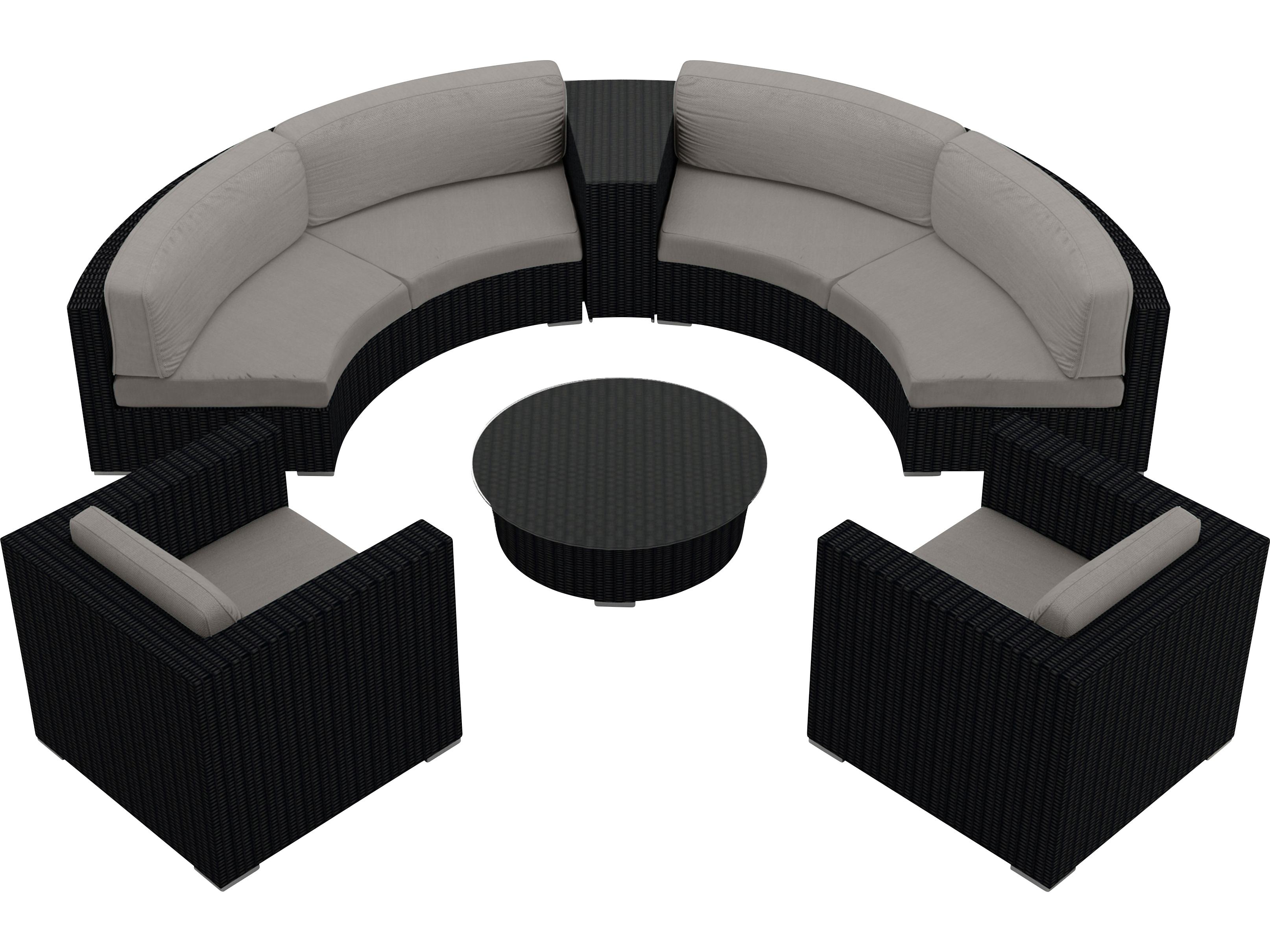 Harmonia Living Urbana HDPE Wicker 6 Piece Sectional Outdoor Lounge Set