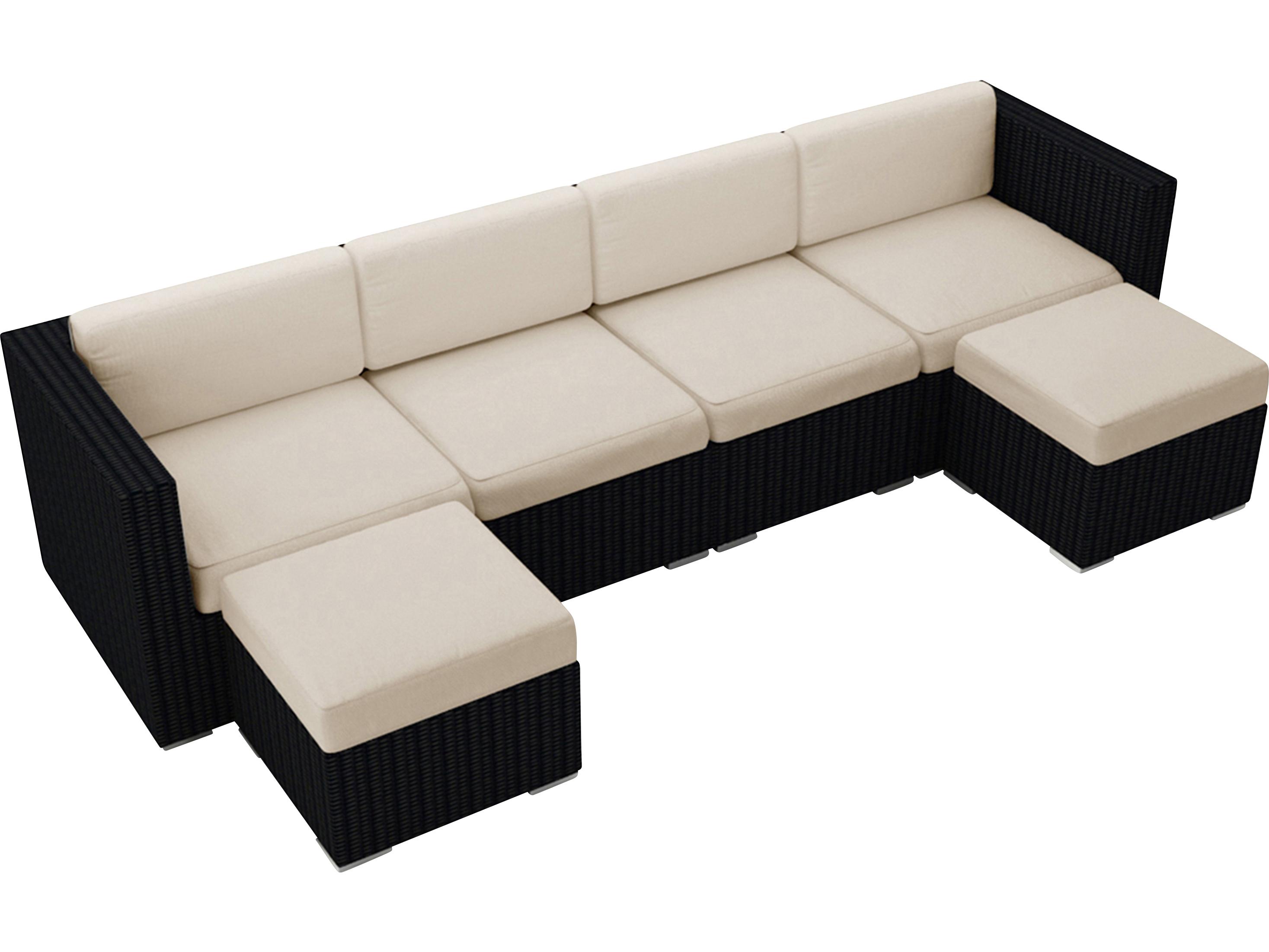 Harmonia Living Urbana HDPE Wicker 6 Piece Sectional Patio Lounge Set