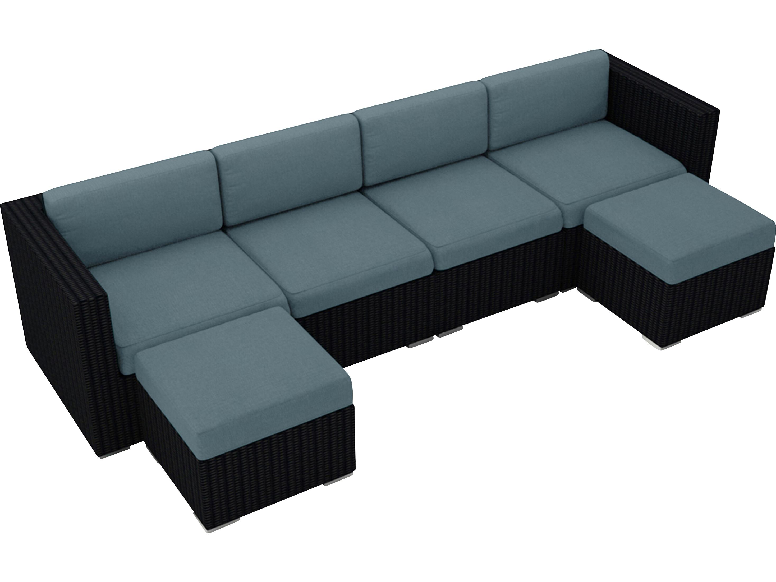 Harmonia Living Urbana HDPE Wicker 6 Piece Sectional Patio Lounge Set