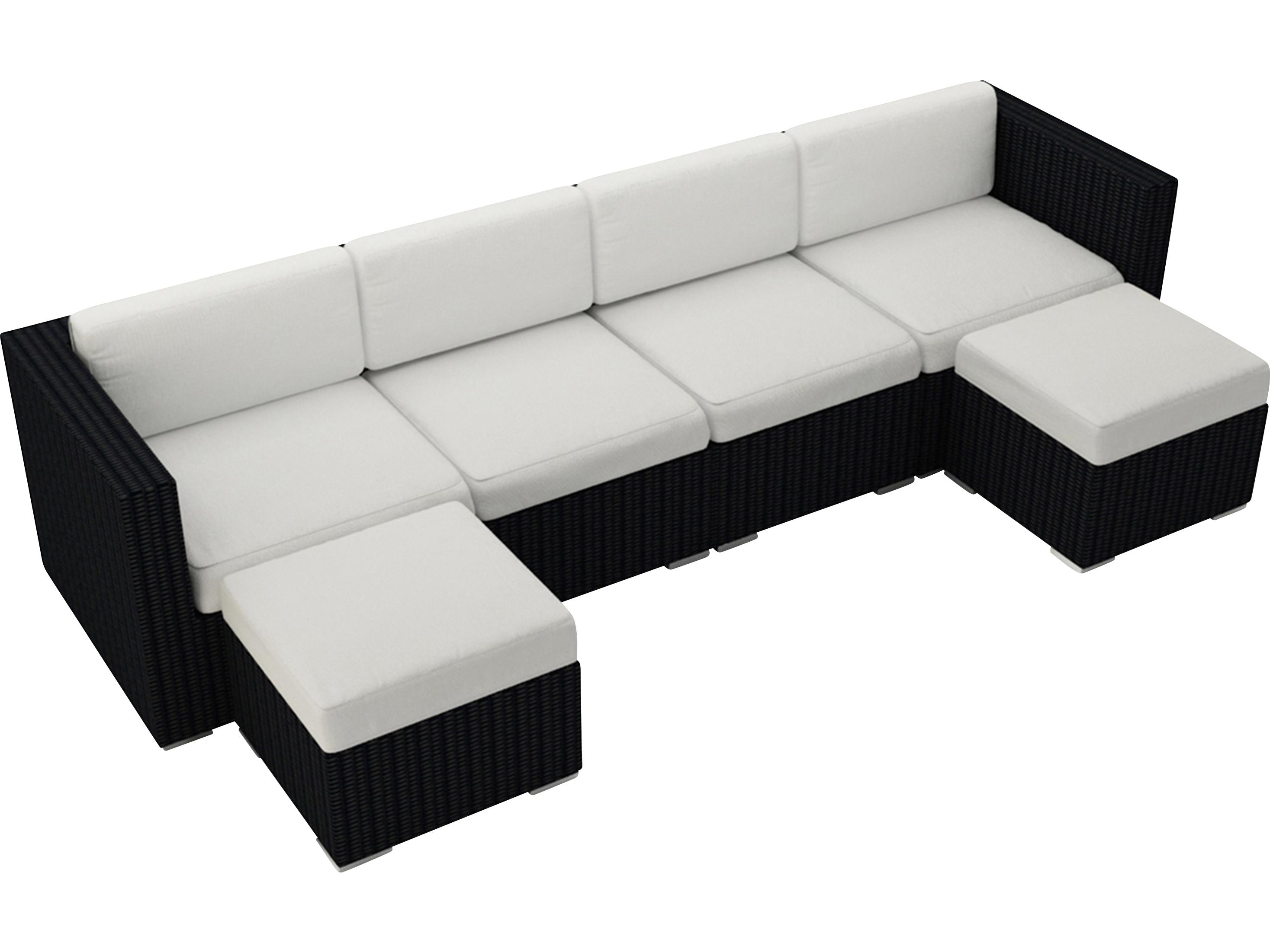 Harmonia Living Urbana HDPE Wicker 6 Piece Sectional Patio Lounge Set