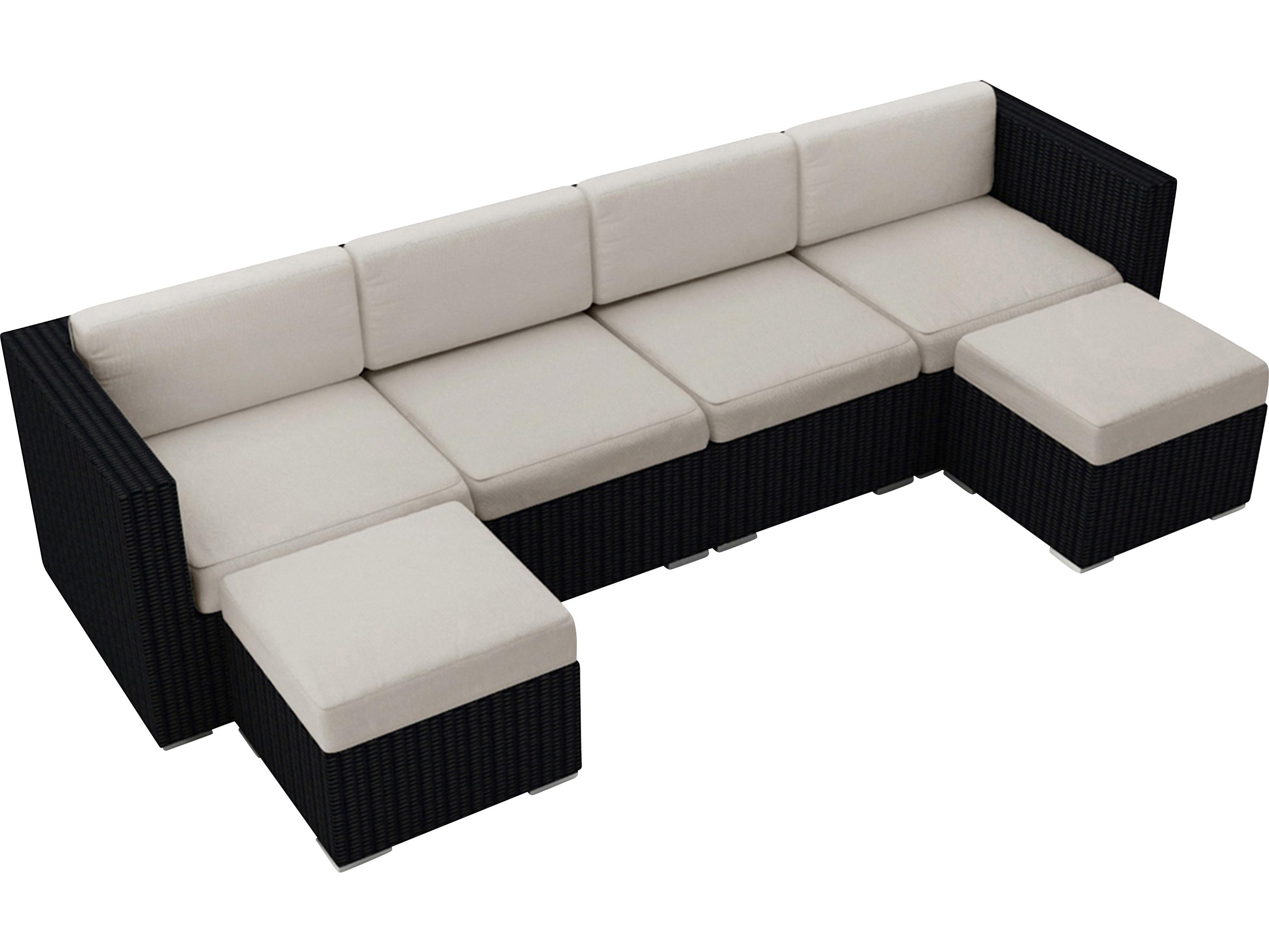 Harmonia Living Urbana HDPE Wicker 6 Piece Sectional Patio Lounge Set